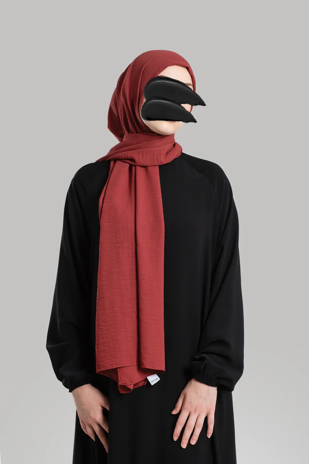 Cazz Crepe Large Size Shawl Cherry Red 5