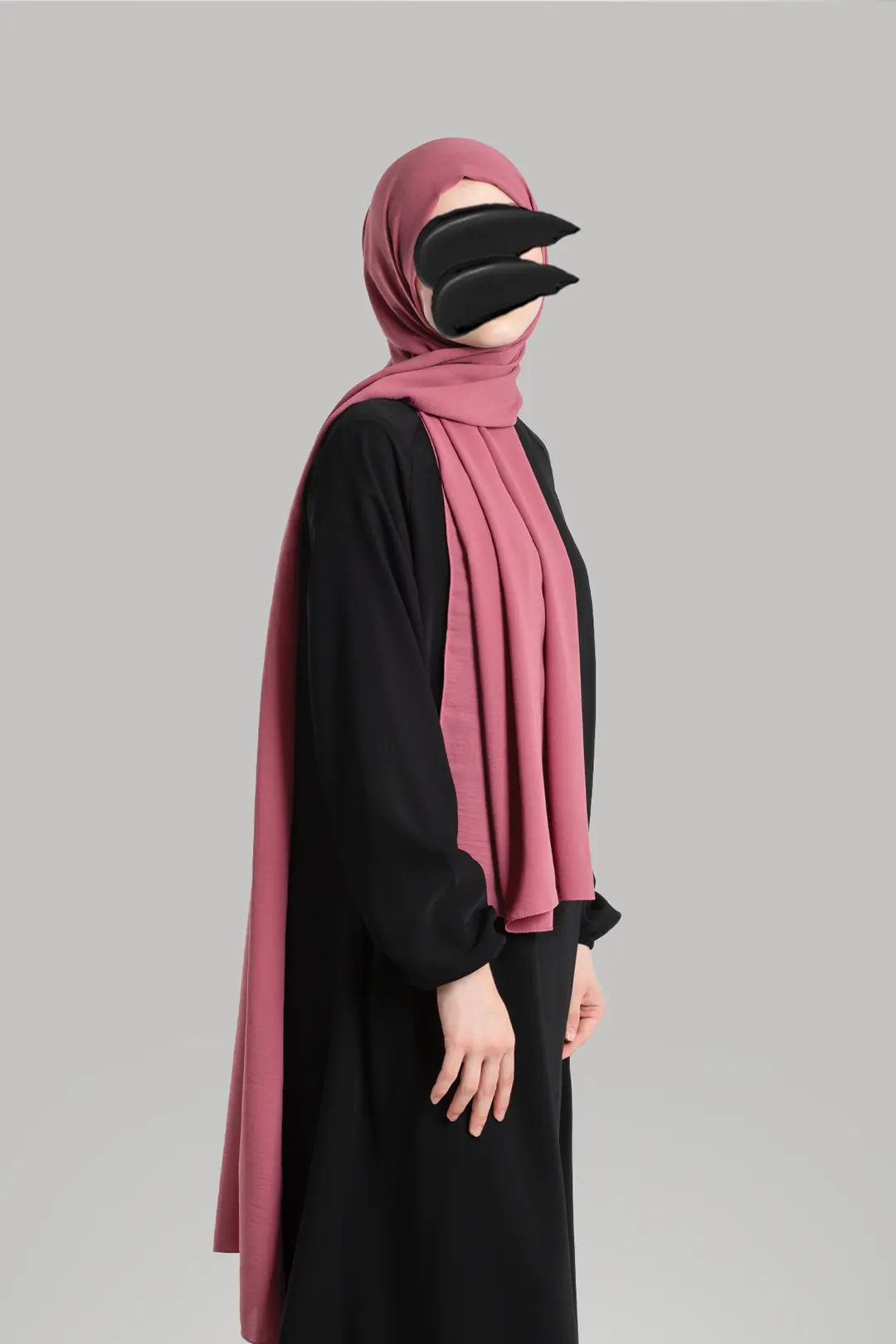 Cazz Crepe Large Size Shawl Dark Pink 5