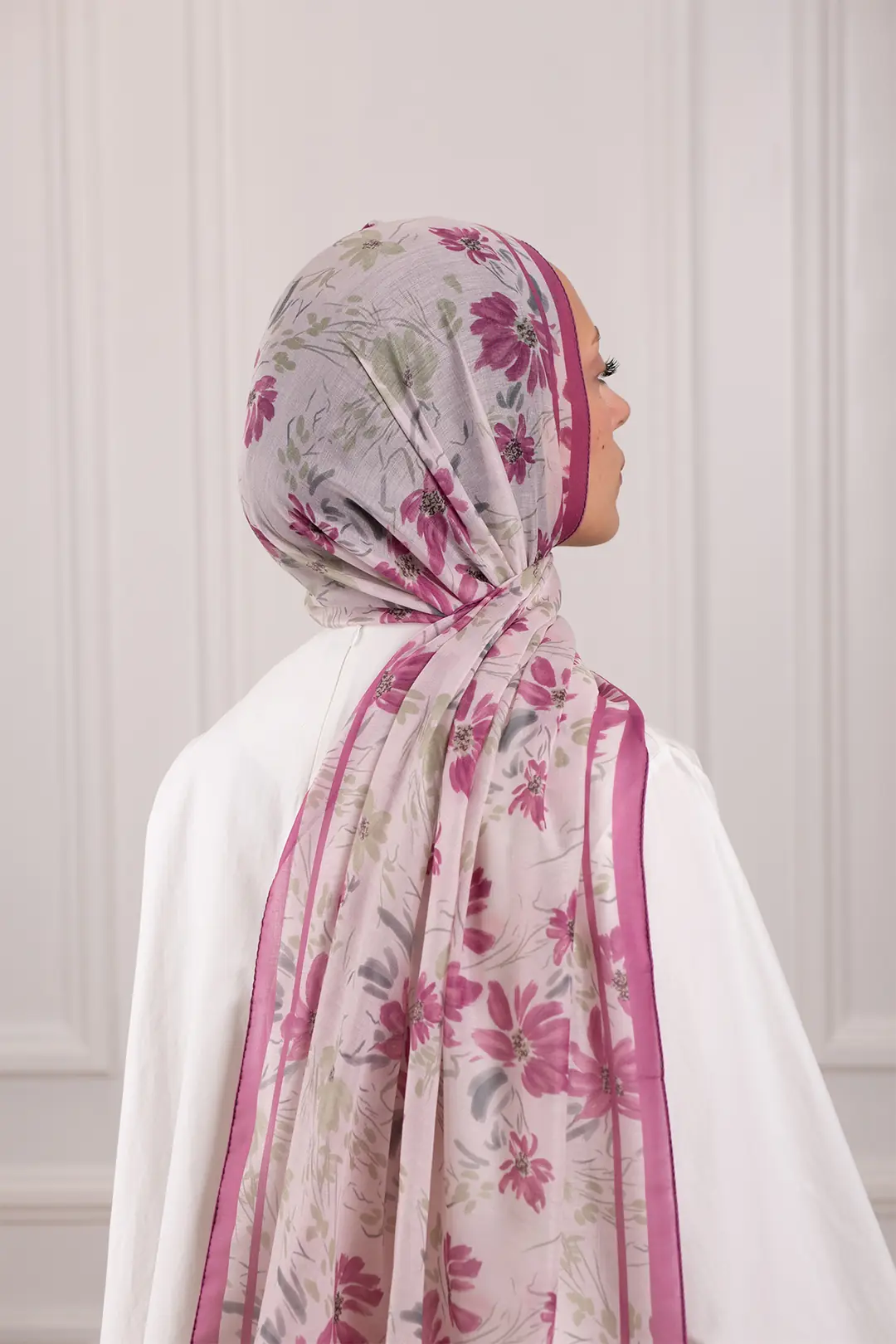 Lalin Desenli Soft Şal Pembe 7