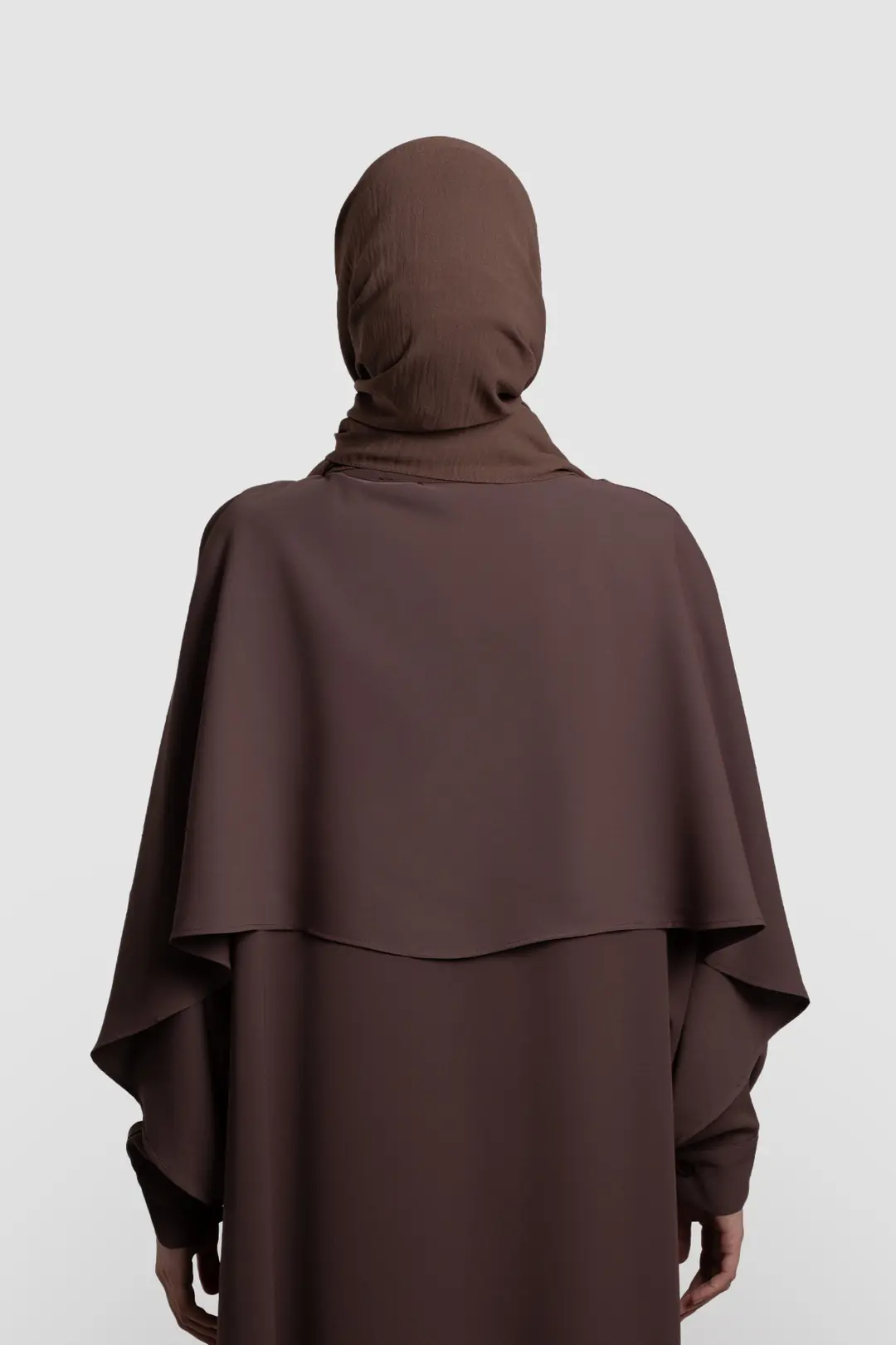 Windproof Sleeved Abaya, Dark Brown 5