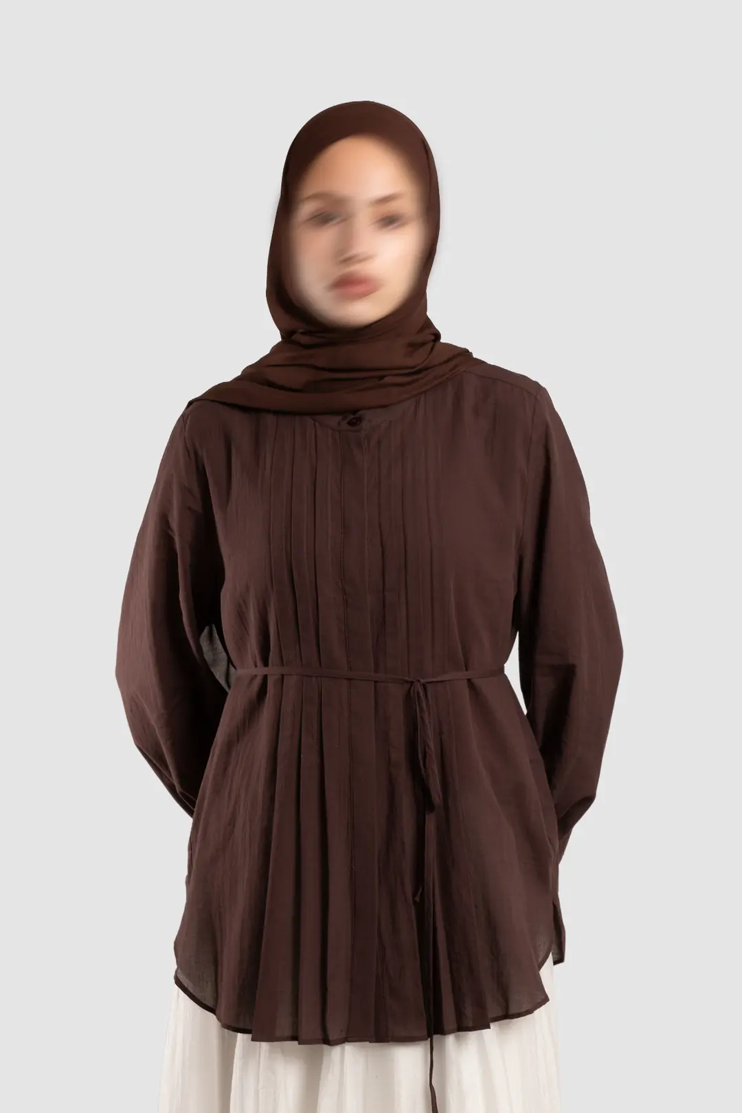Ribbed Cotton Voile Shirt Dark Brown 5