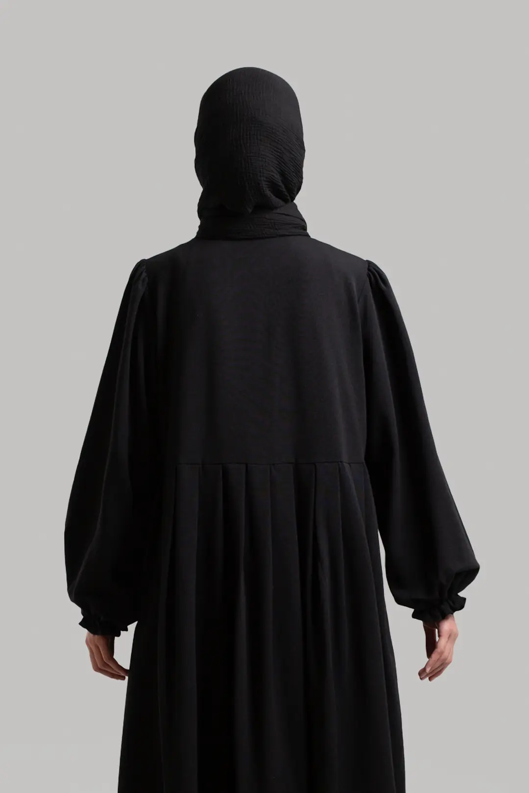 Lace Detail Linen Dress Black 8