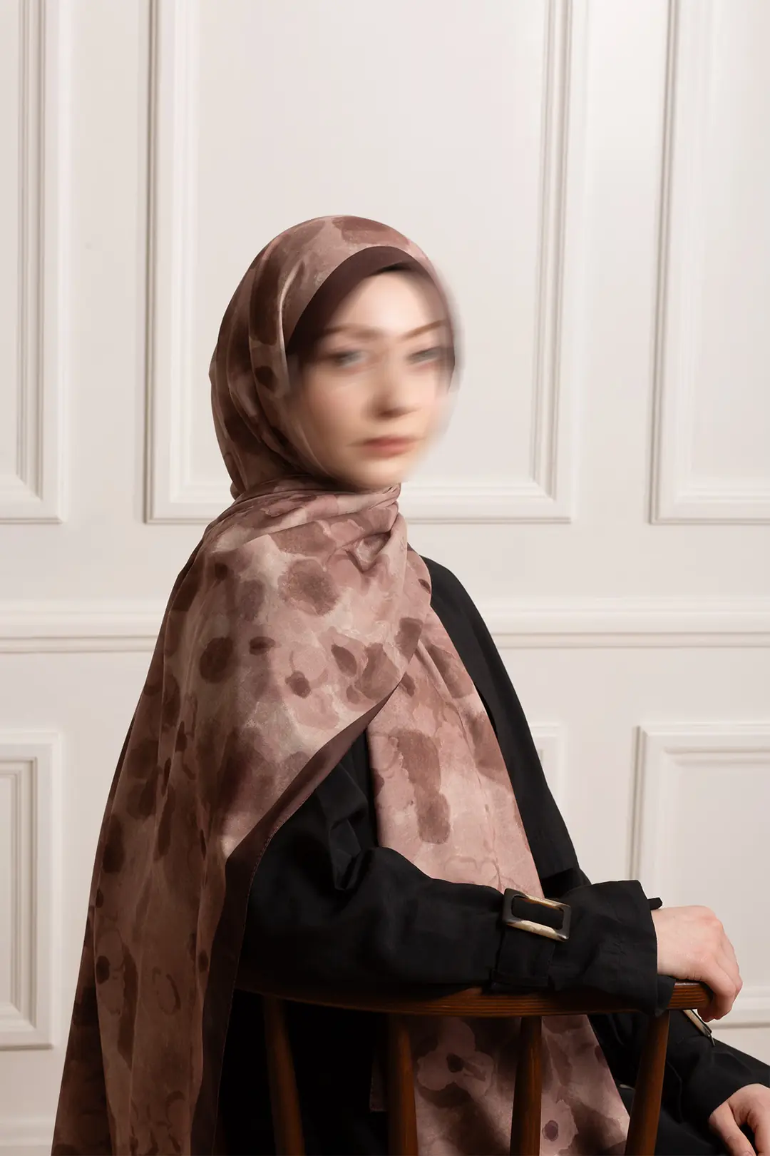 Autumn Serenade Patterned Soft Shawl in Coffee 7
