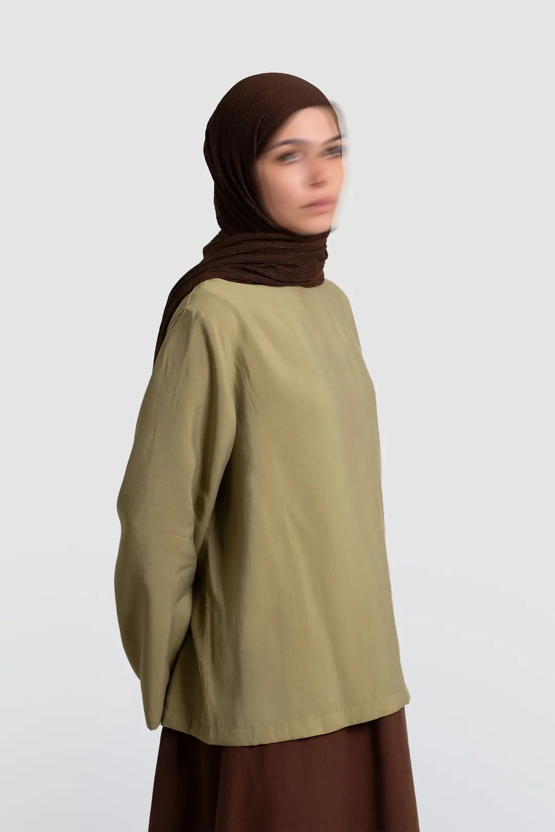 Modal Blouse in Olive Green 4