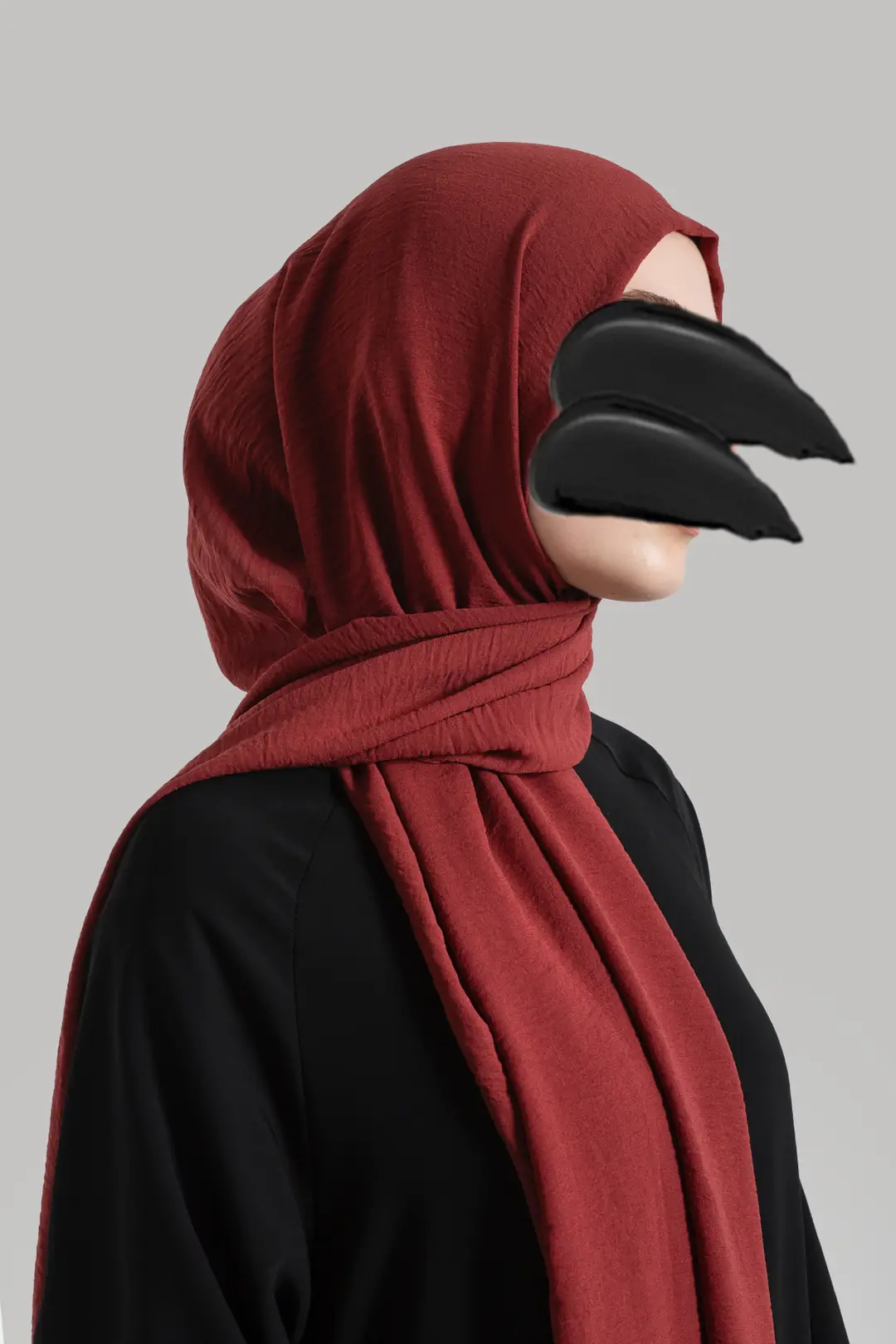 Cazz Crepe Large Size Shawl Cherry Red 6