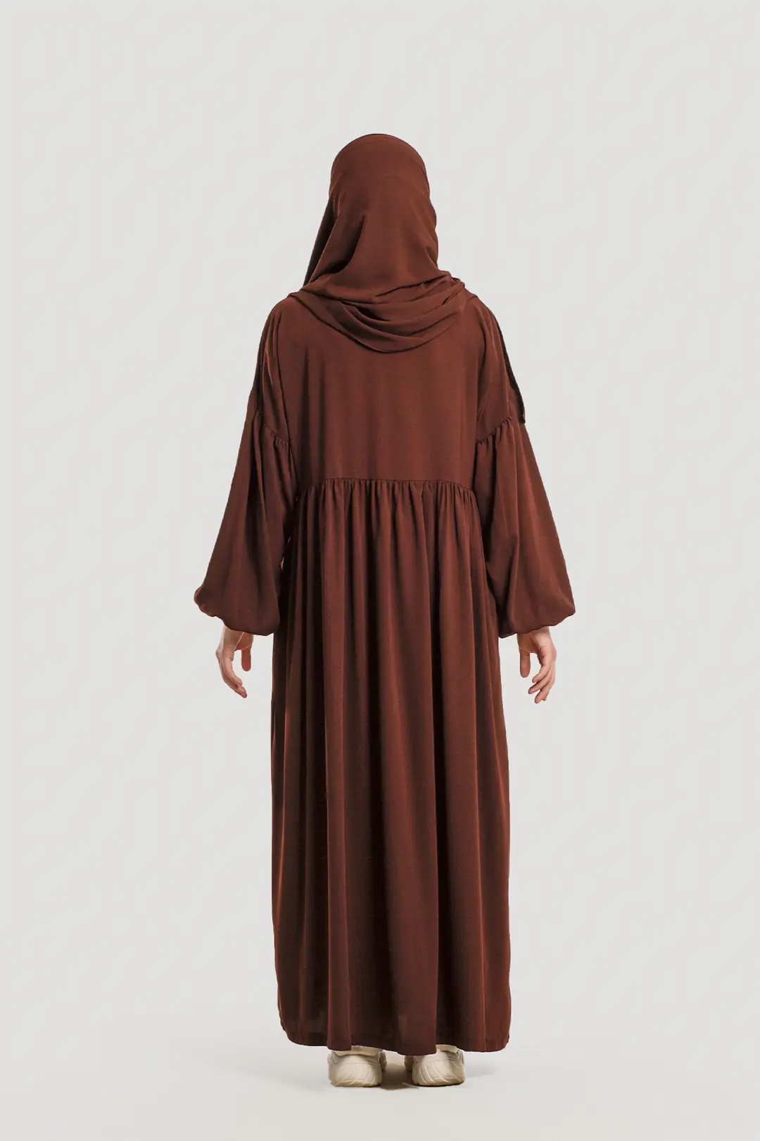 Hijab Dress, Abaya, Dark Brown 6