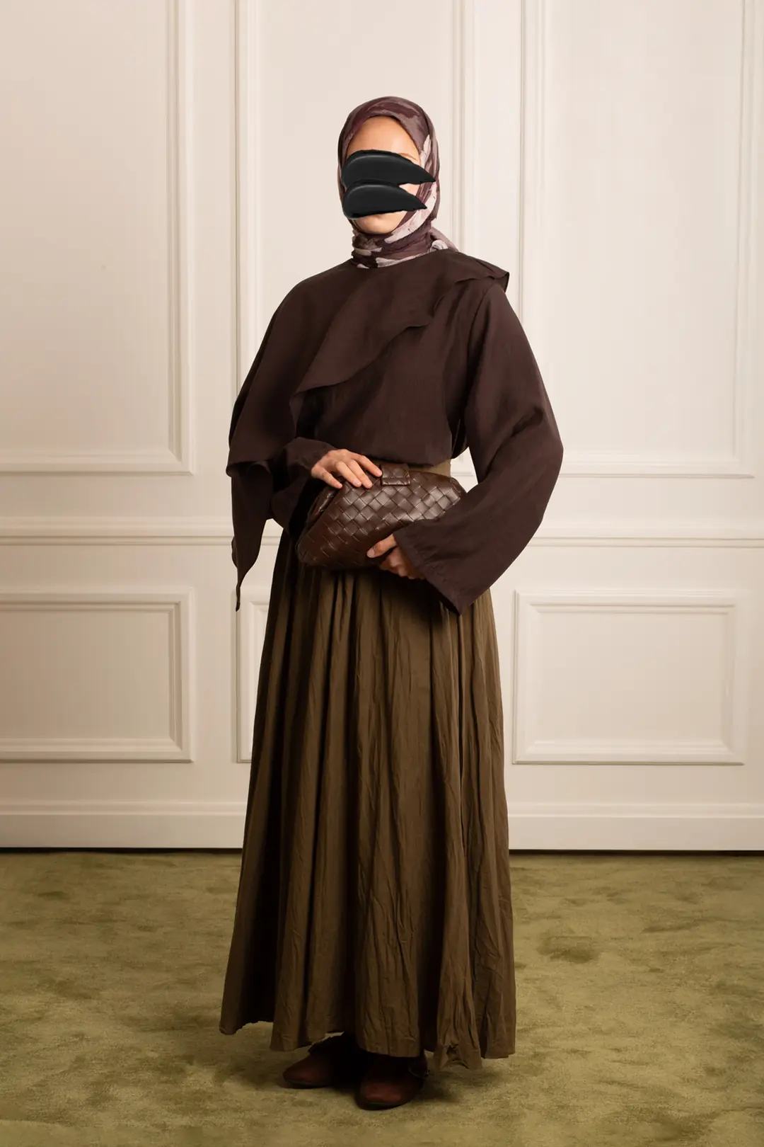 Voile Crash Skirt Khaki