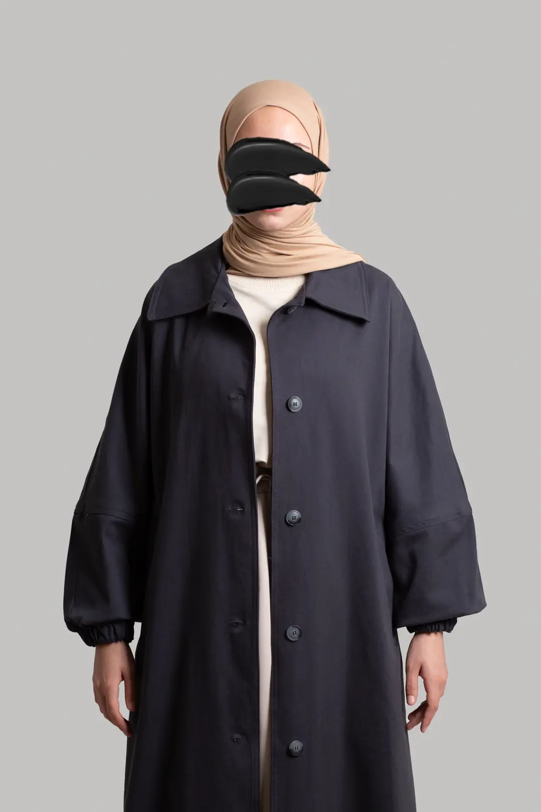Premium Oversize Trench Coat, Smoke Grey