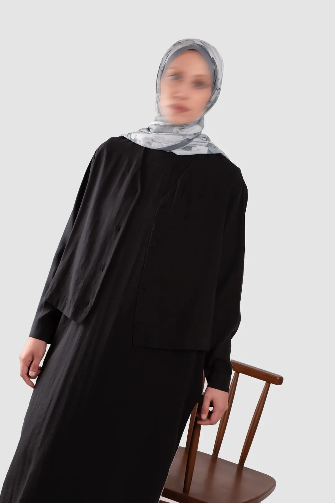 Tensel Düğmeli Ceket Jile Takım Siyah