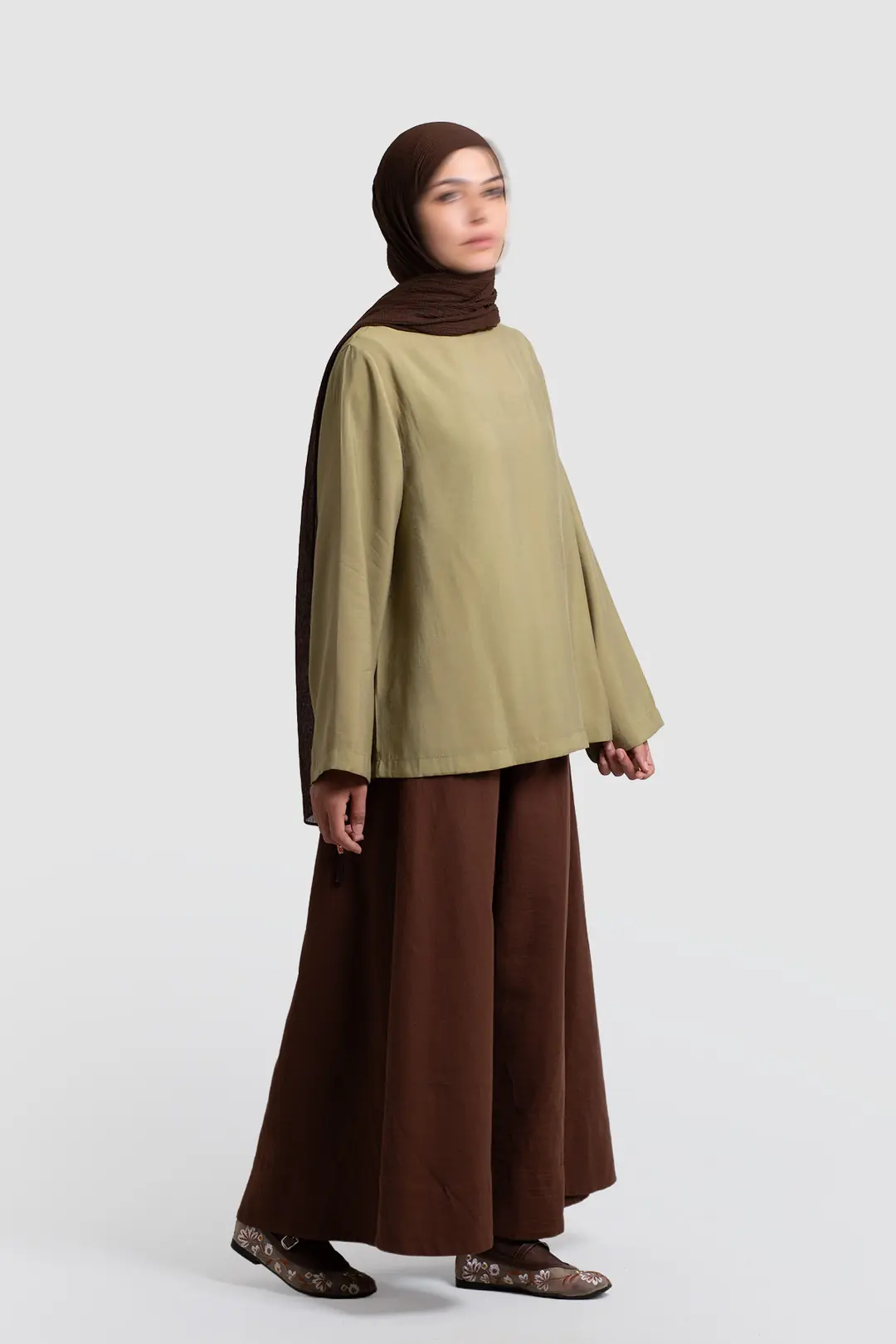 Modal Blouse in Olive Green 7
