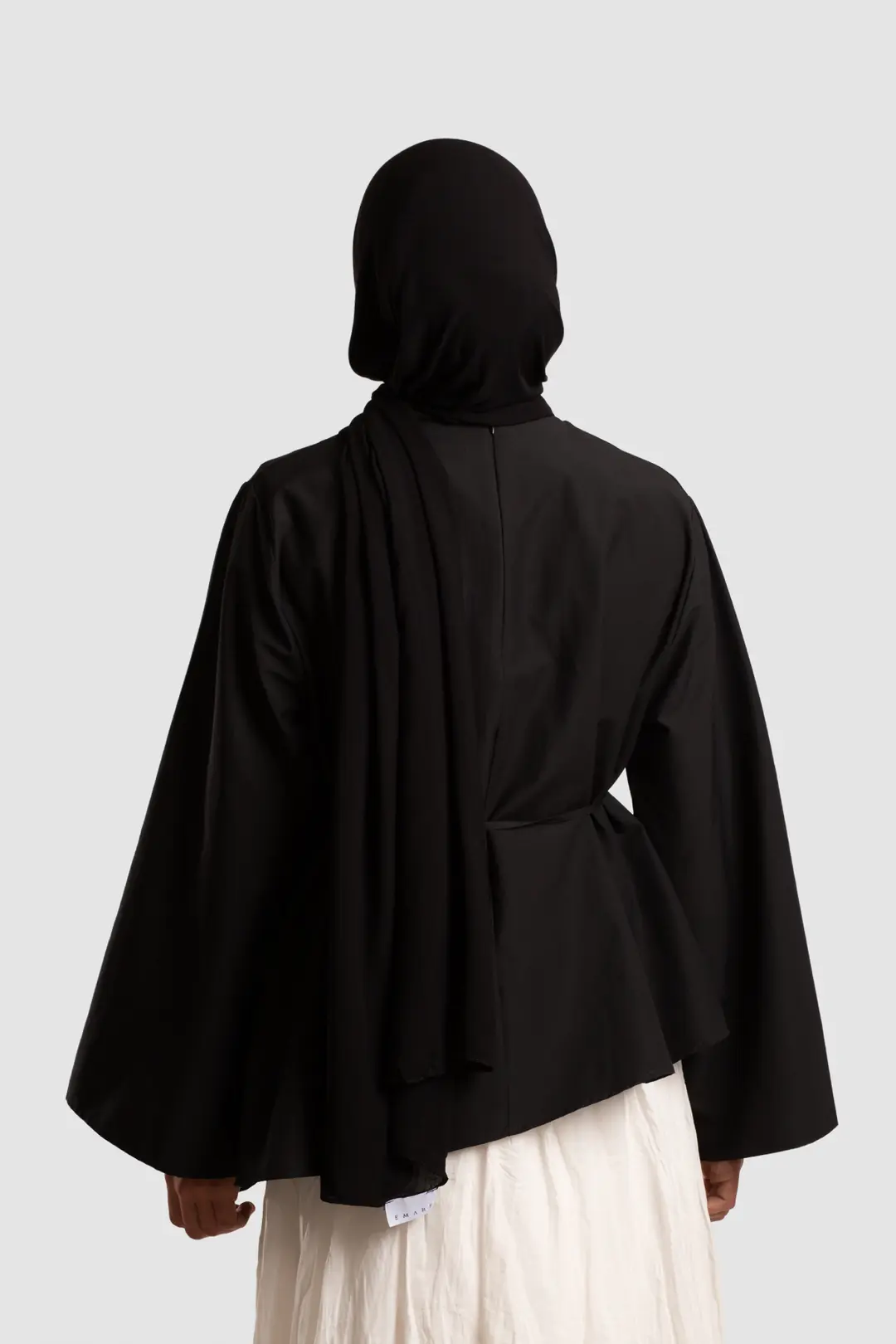Asymmetric Poplin Blouse Black 4