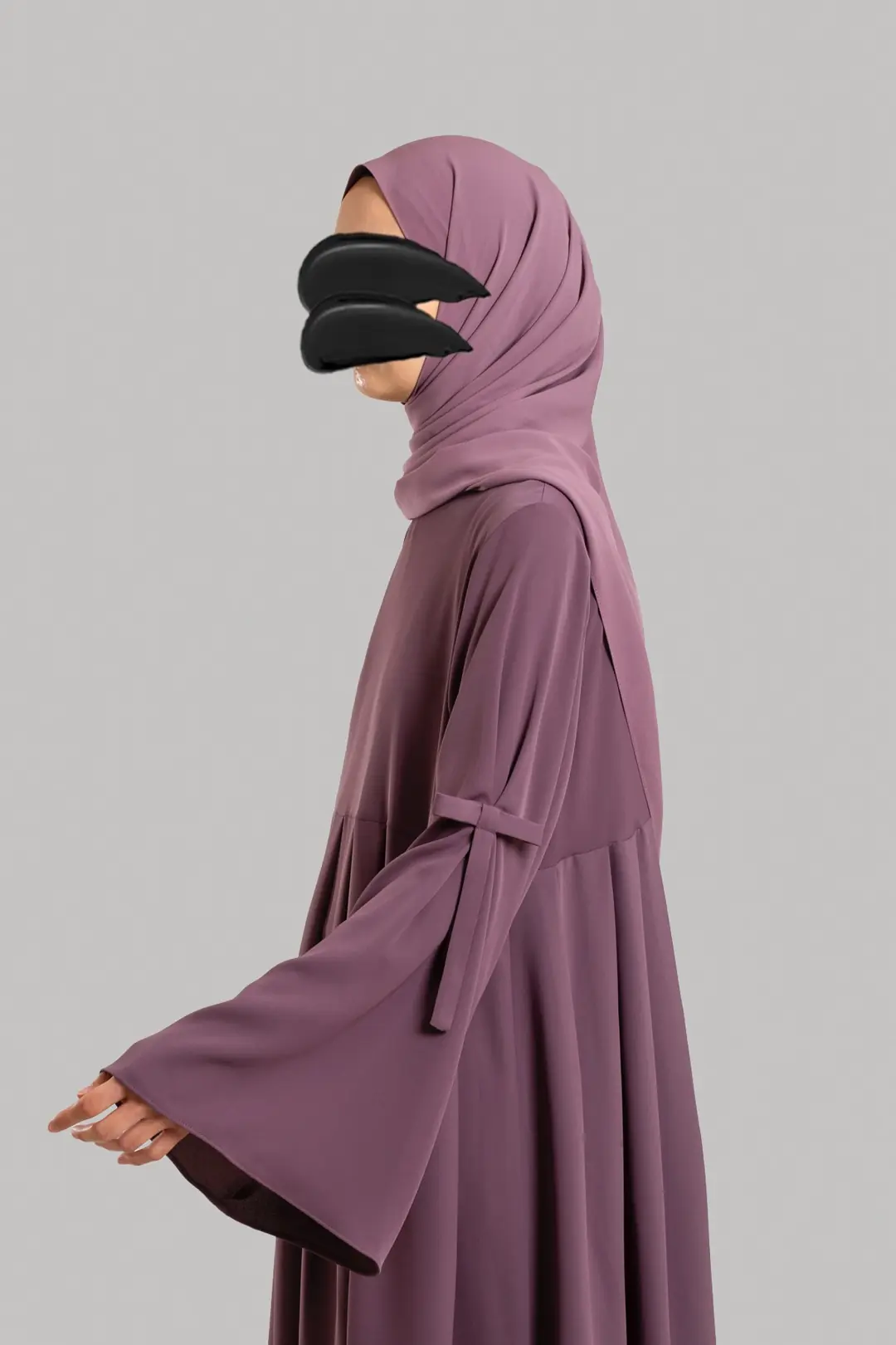 Bow-detailed Abaya, Plum