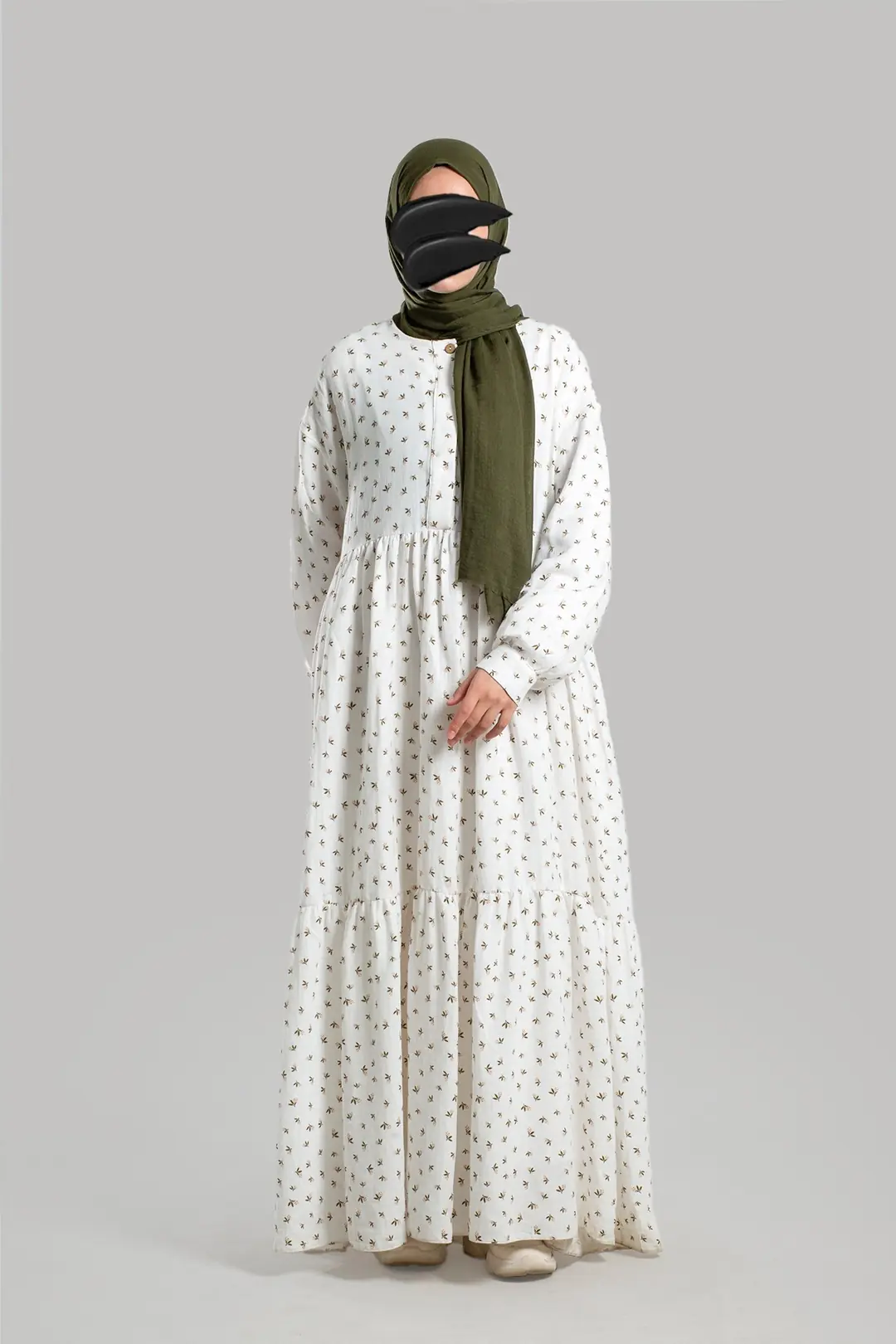 Çiçekli Müslin Elbise - EMX-00089 7