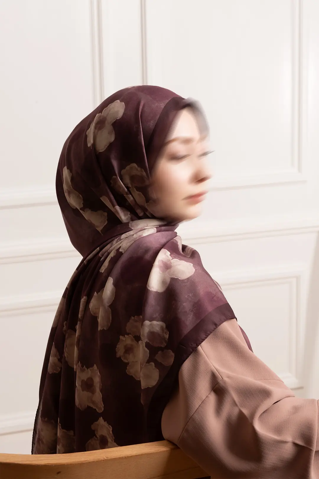 Autumn Serenade Patterned Soft Shawl, Plum 9