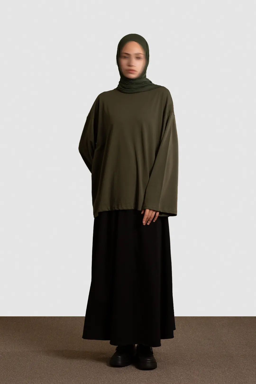 Basic Uzun Kollu Tişört Haki
