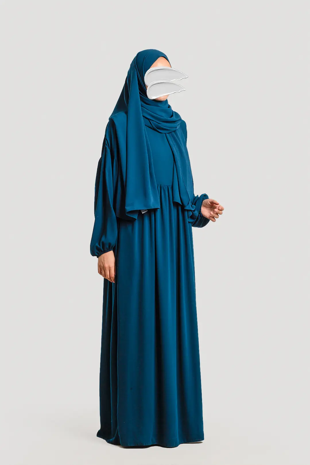 Hijab Dress/Abaya in Petrol Blue 8