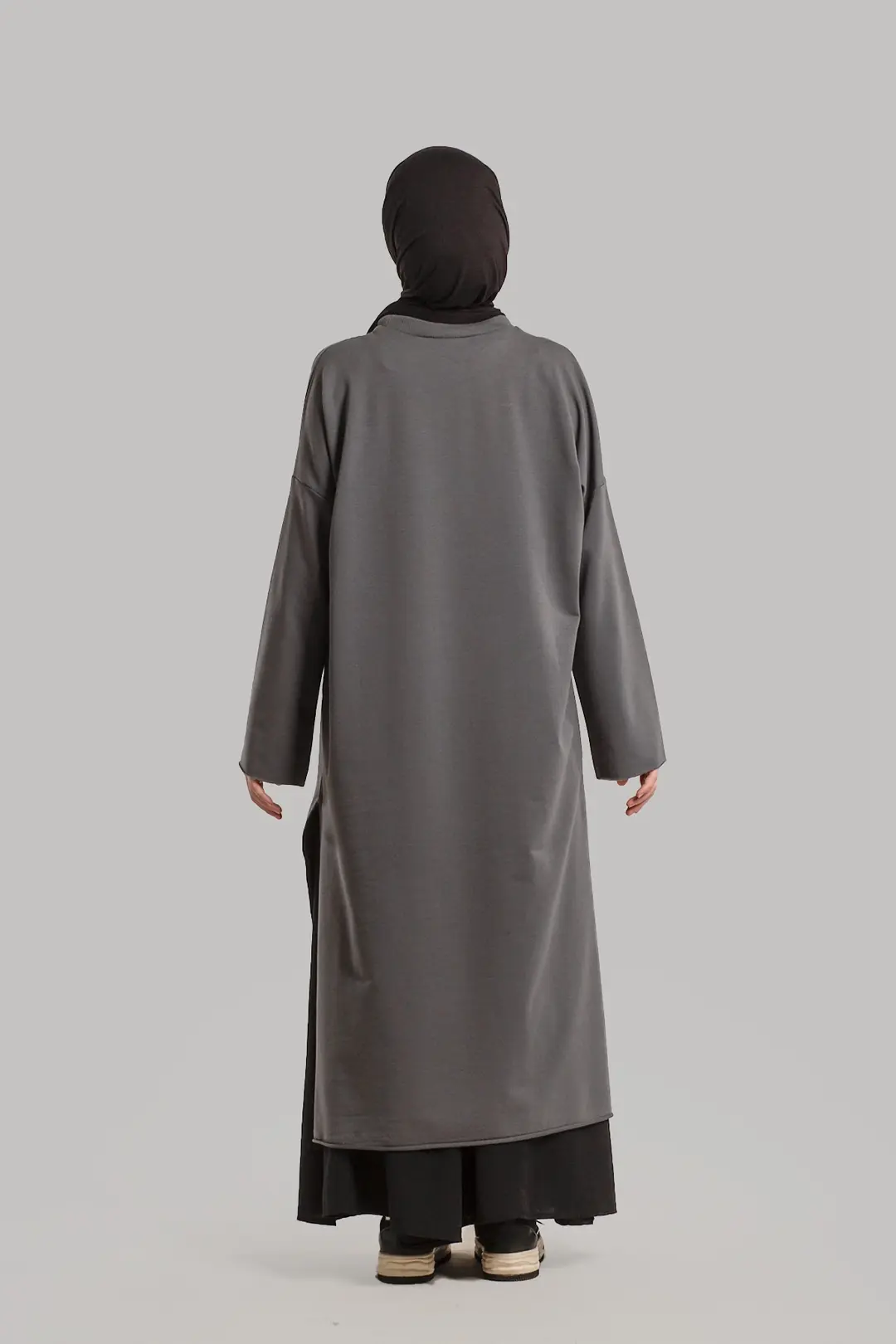 Etek Üstü Pamuklu Tunik Füme 8