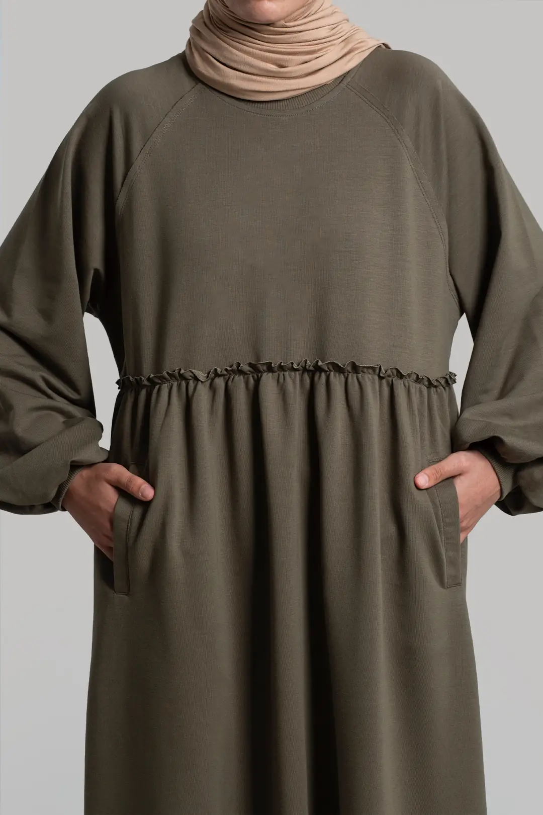Oversize Sweat Elbise Adaçayı 4