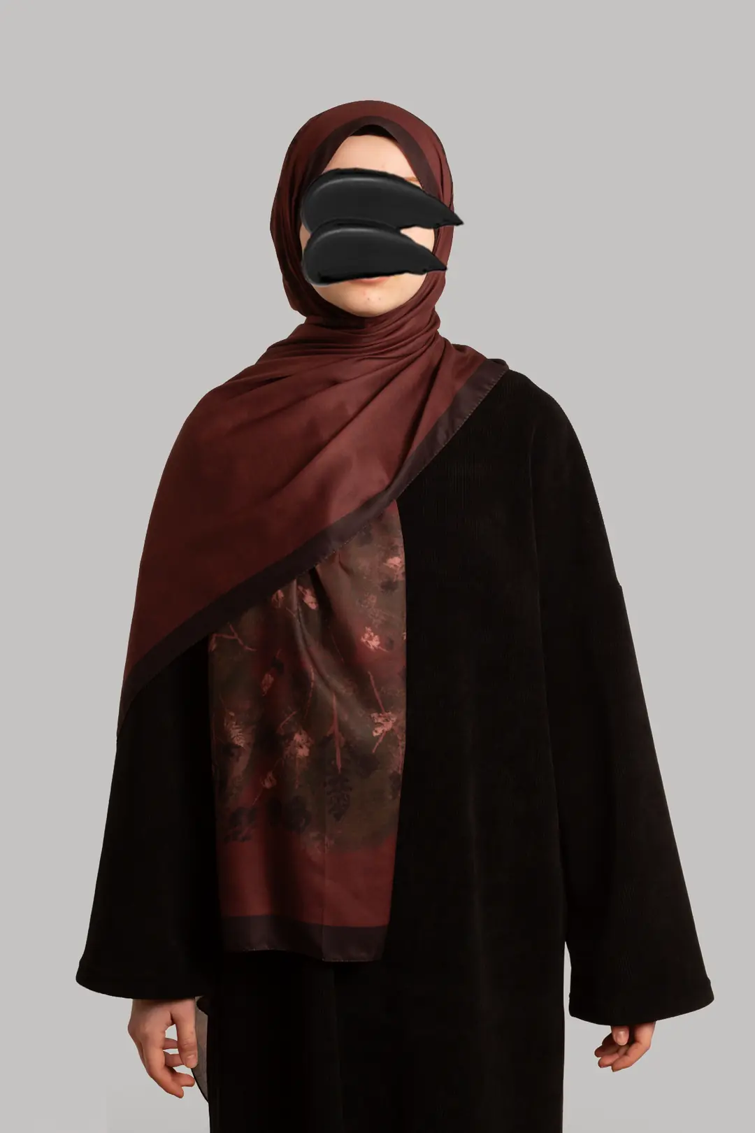 Saklı Vadi Desenli Soft Şal Bordo 3