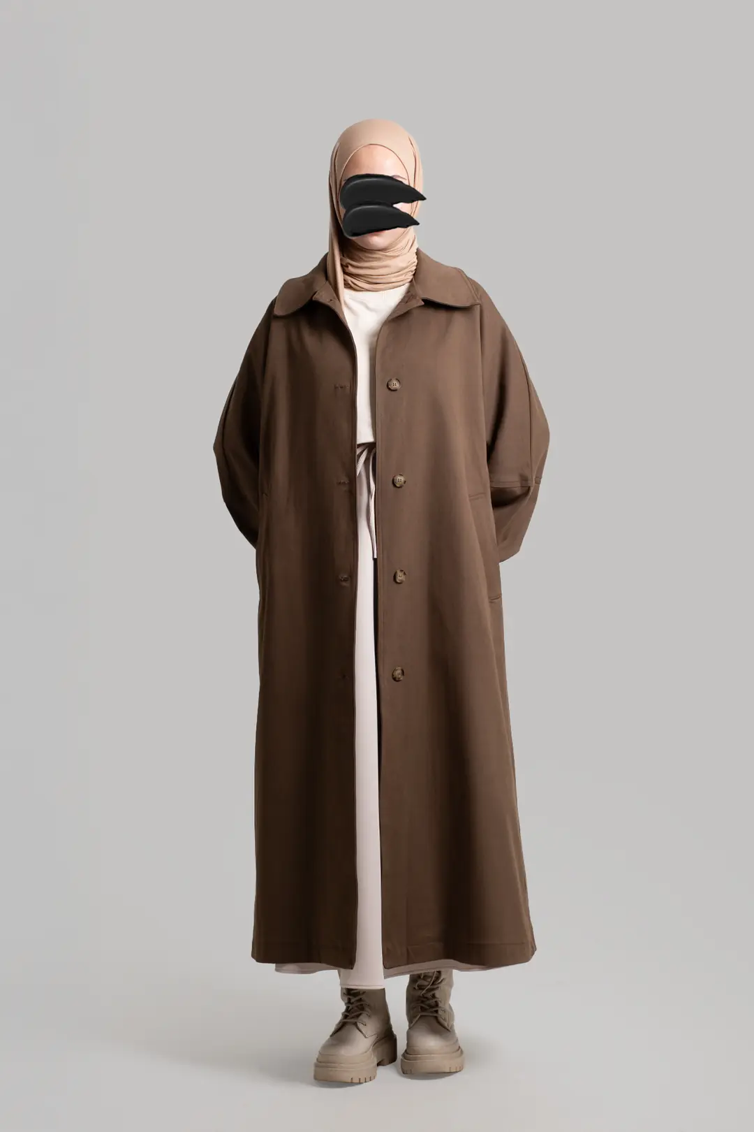 Premium Oversize Trench Coat, Brown 3