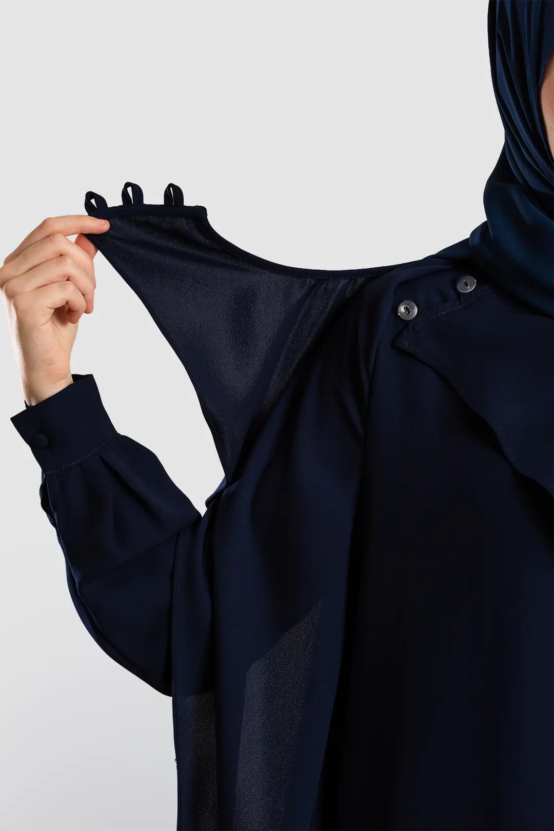 Navy Blue Zippered Ferace 7