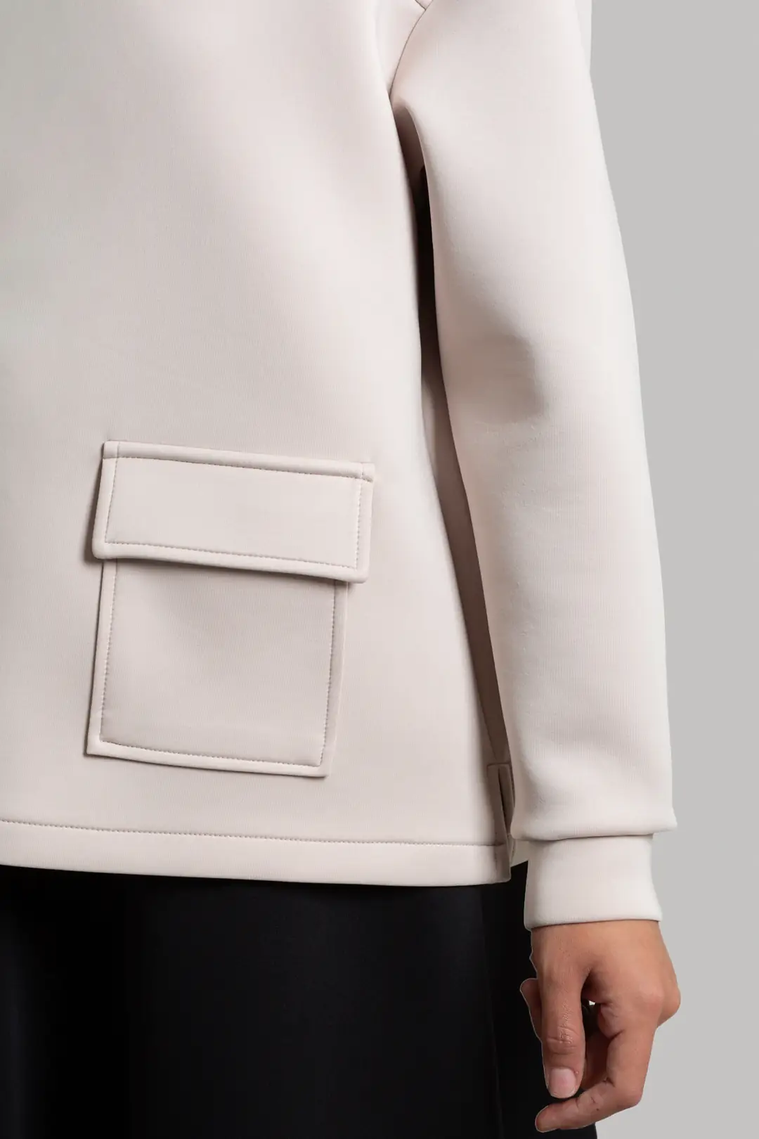 Puffy Scuba Sweatshirt Beige 6