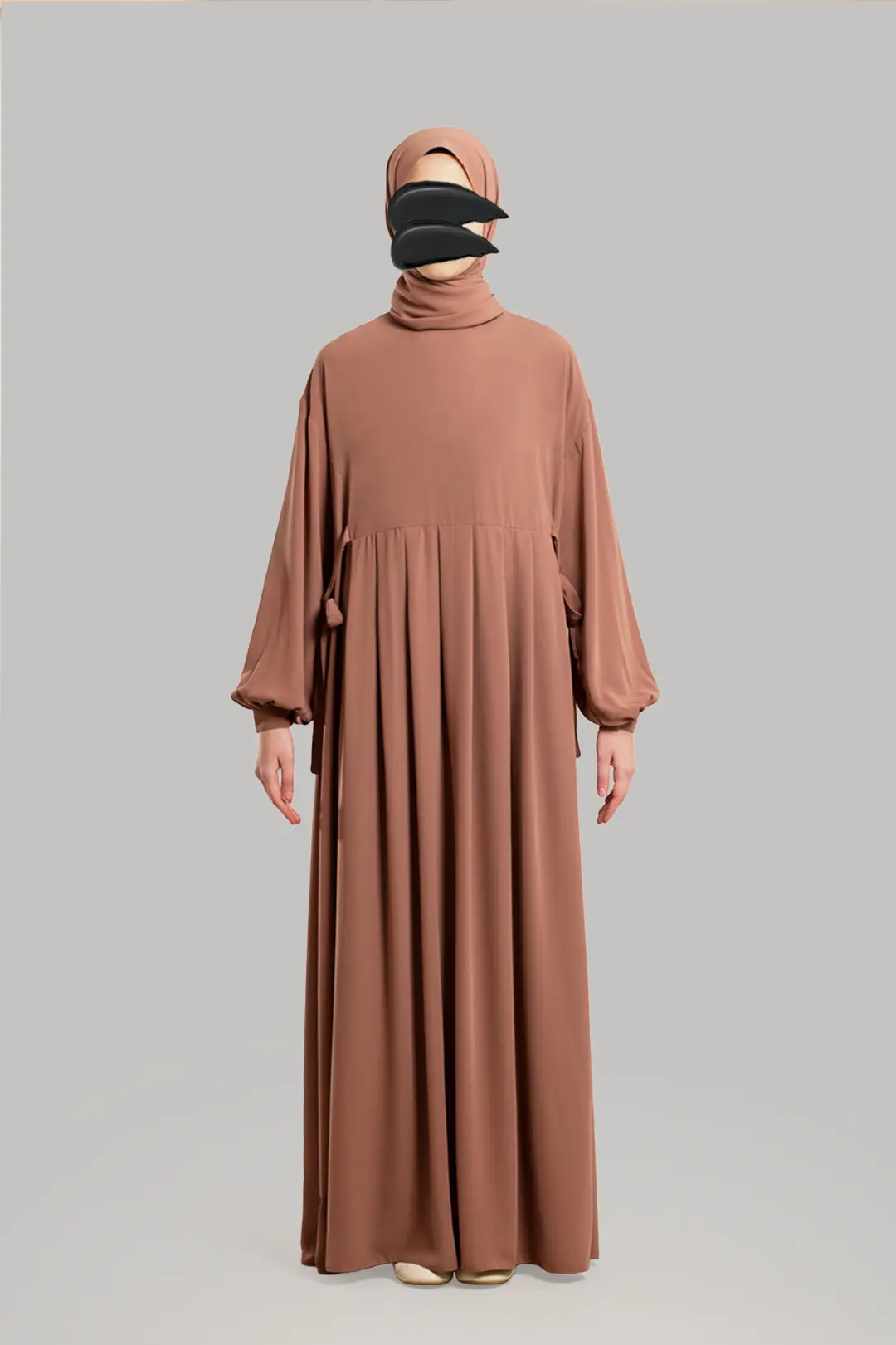 Tie-Up Pleated Dress, Baby Pink
