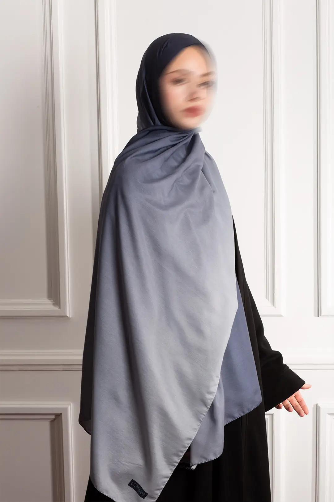 Degrade Soft Şal Lacivert 4