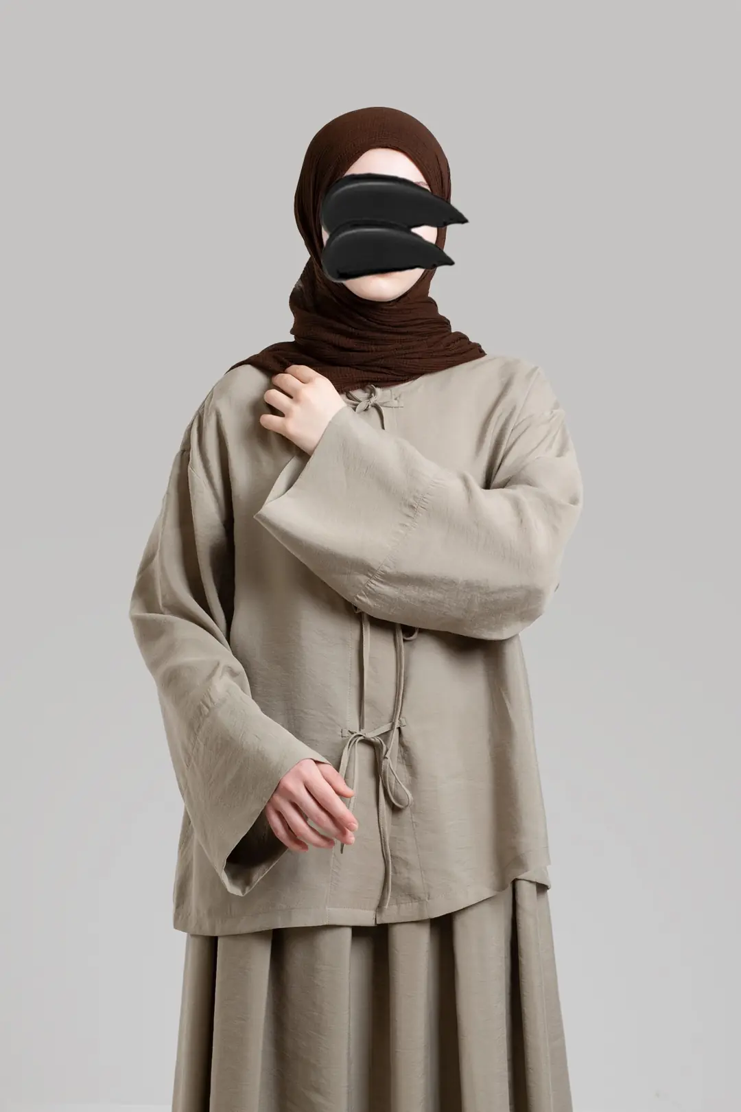 Tie-Up Modal Blouse in Pebble Style 4