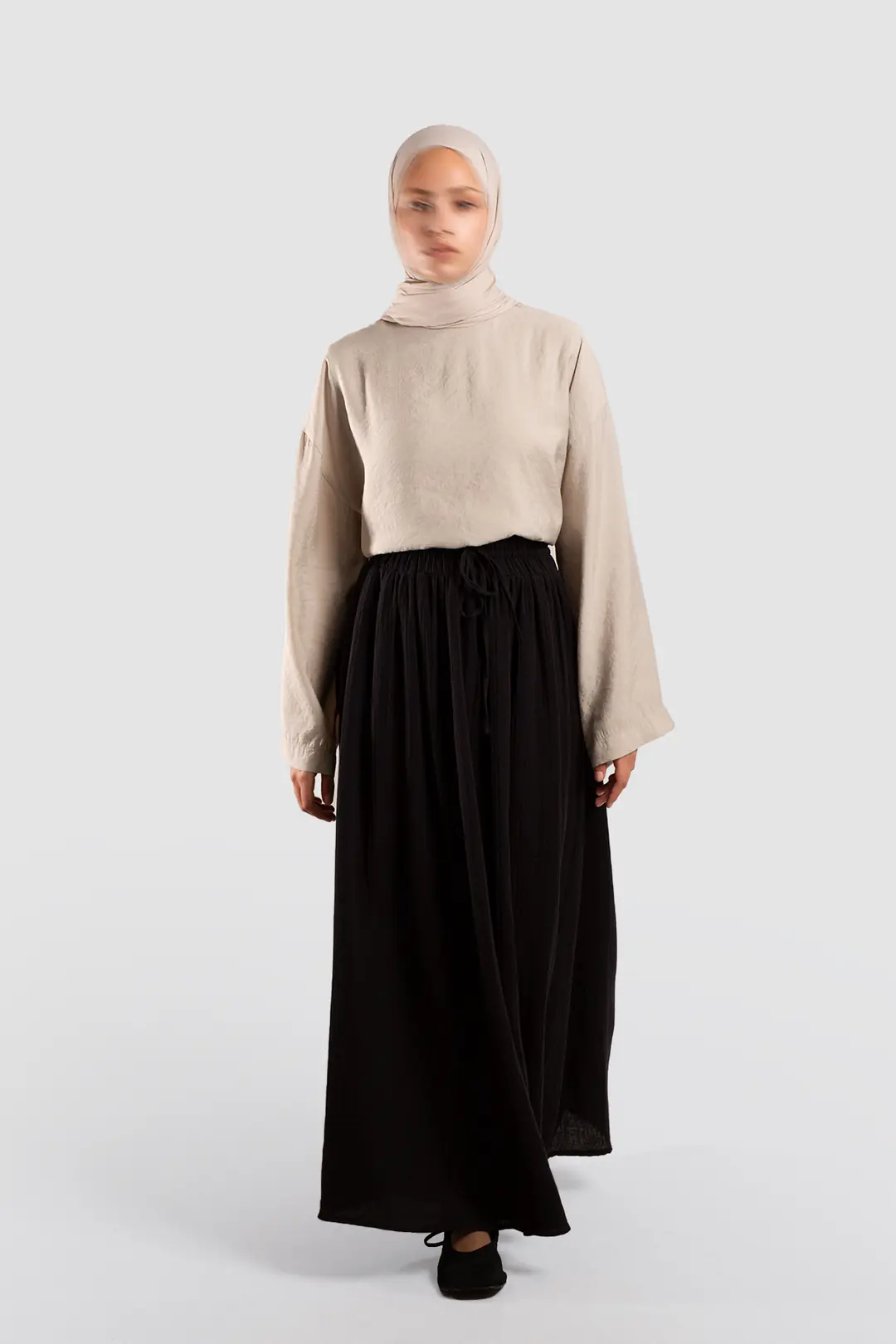 Muslin Tie Skirt Black