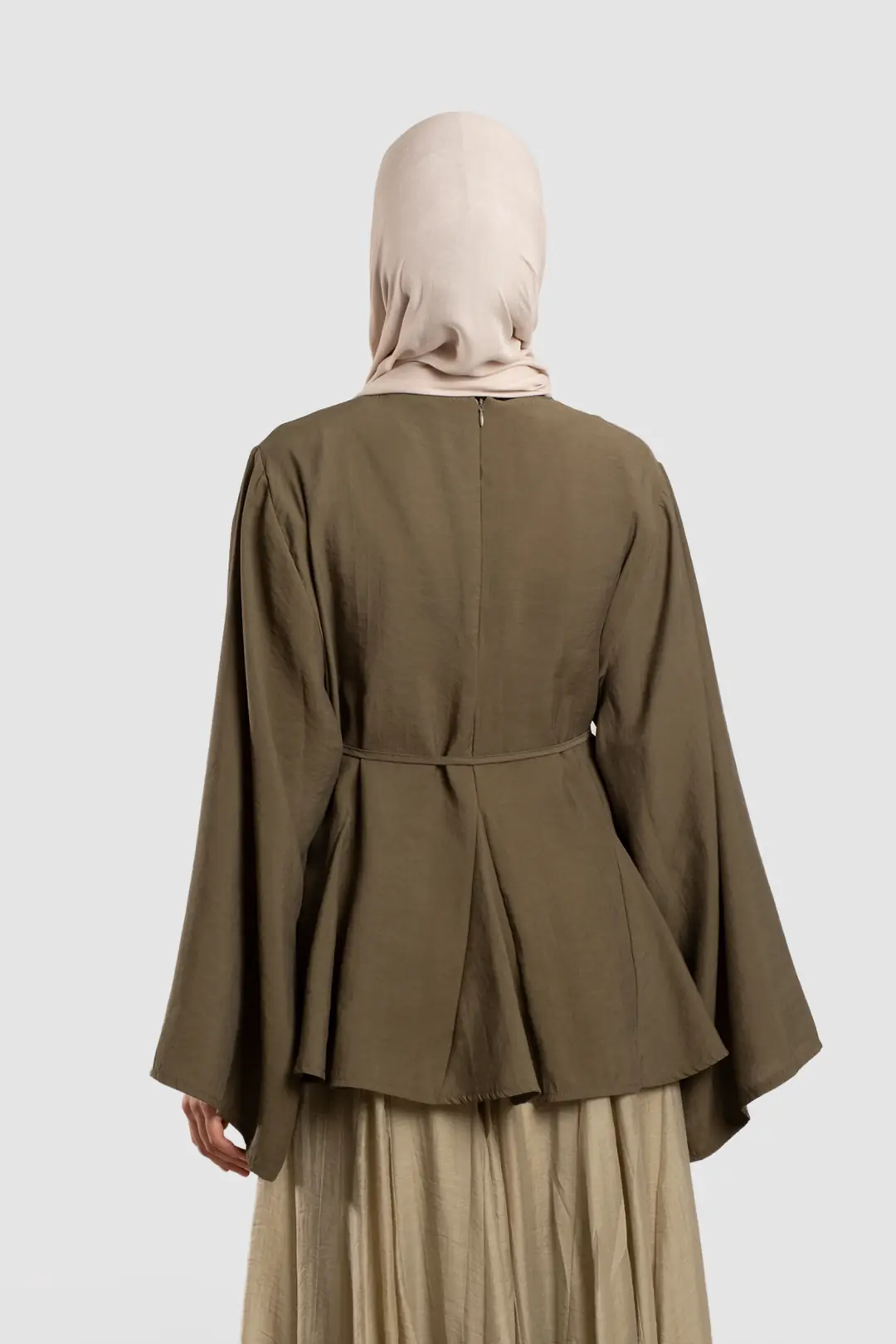 Gode Detailed Modal Blouse Khaki 5