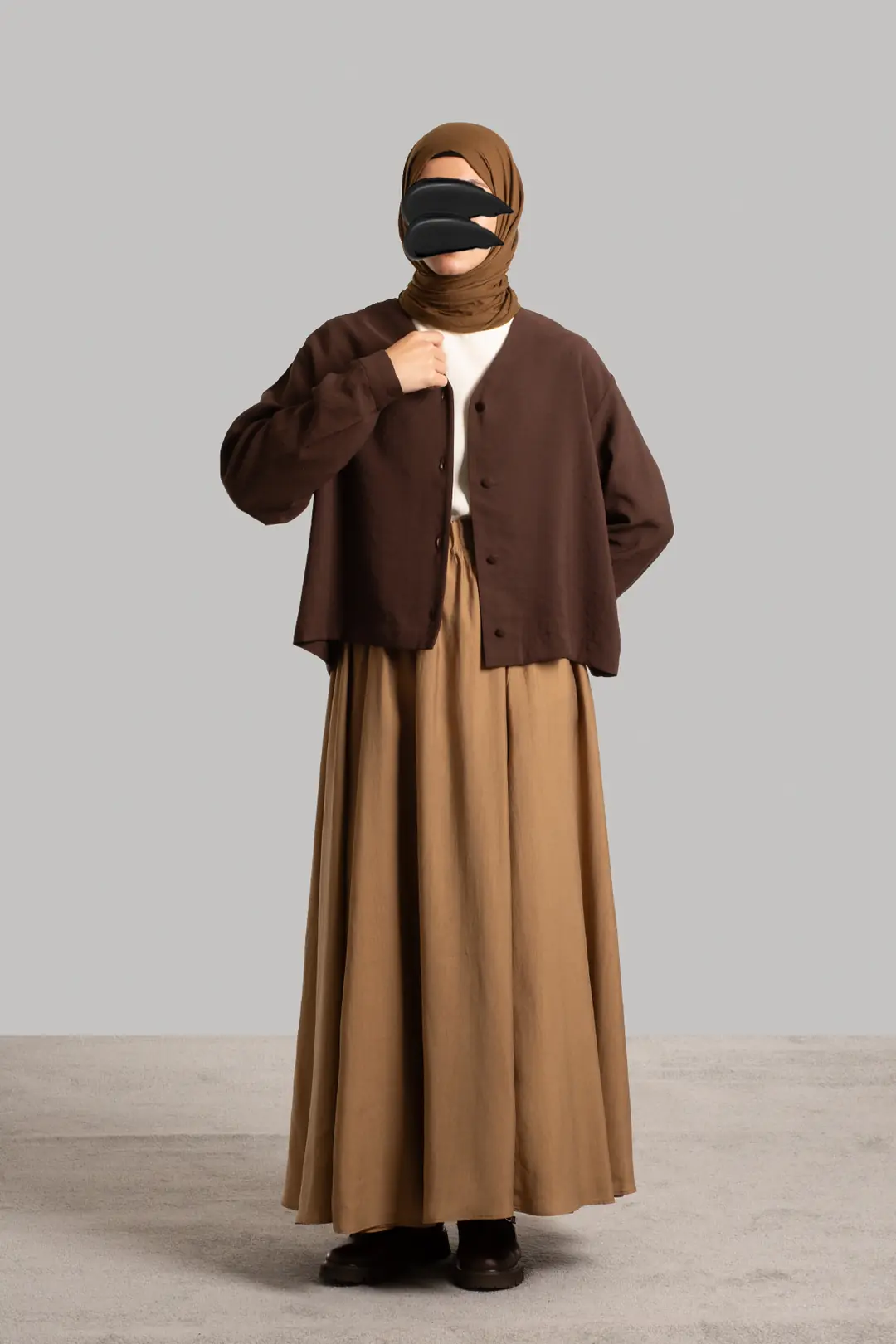 Modal Button-Down Jacket, Dark Brown 3