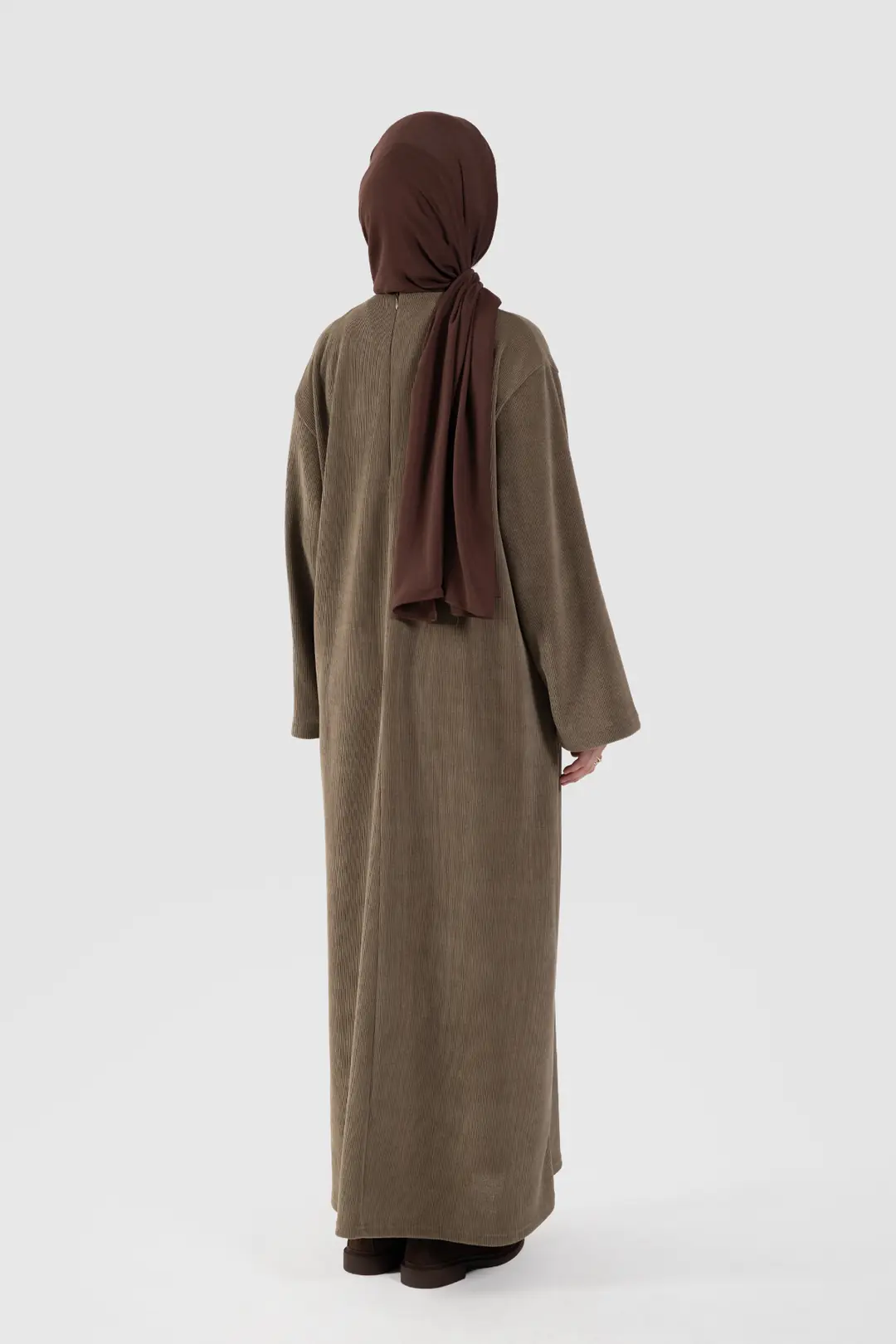 Örme Triko Oversize Elbise Haki 9
