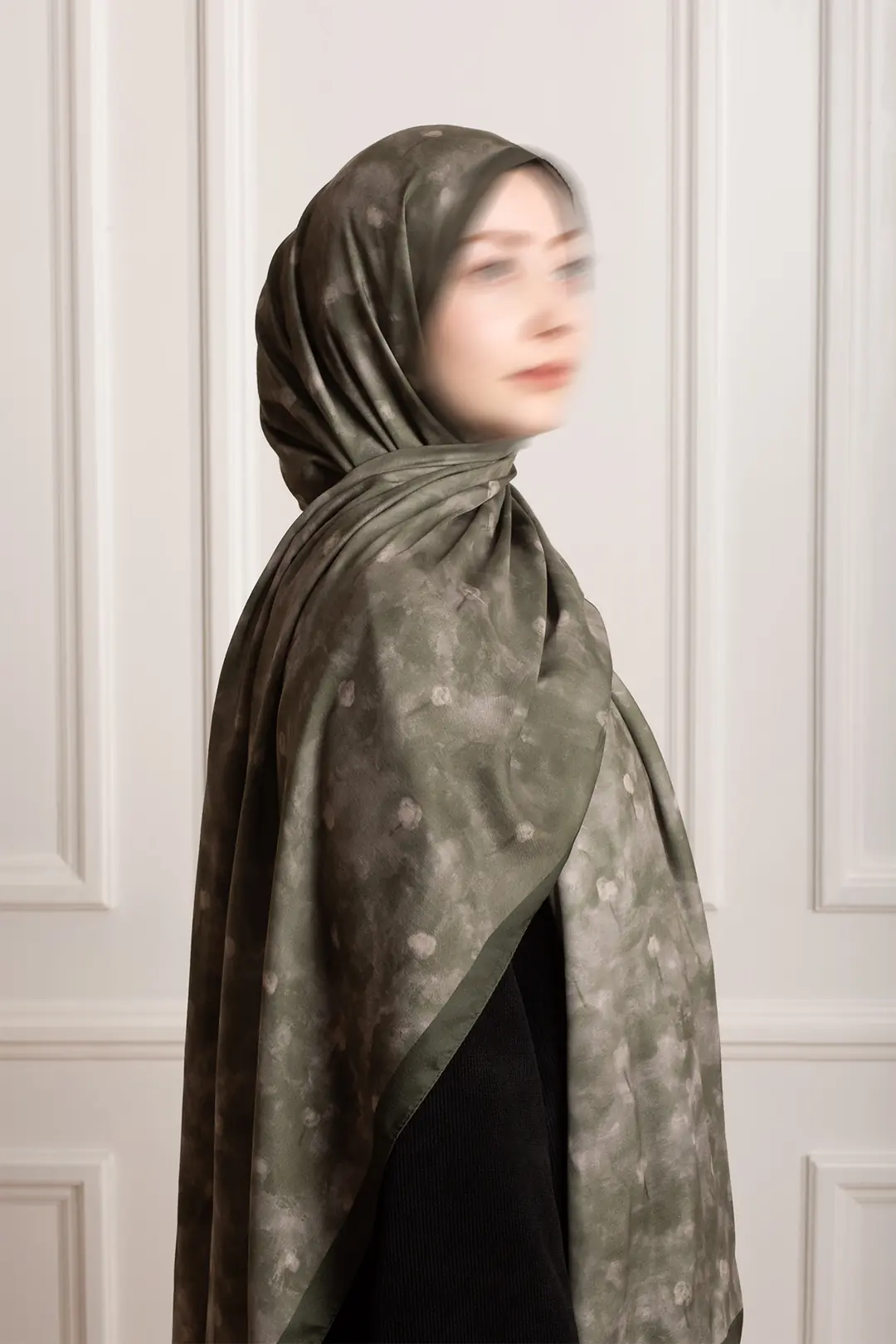 Distant Garden Patterned Soft Shawl, Soft Green 4