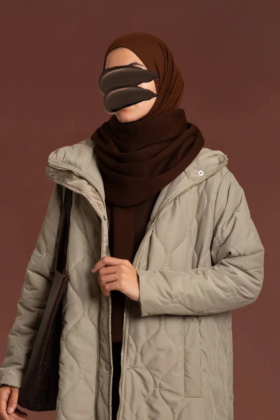 Kapşonlu Uzun Boy Kapitone Mont Soft Yeşil 7