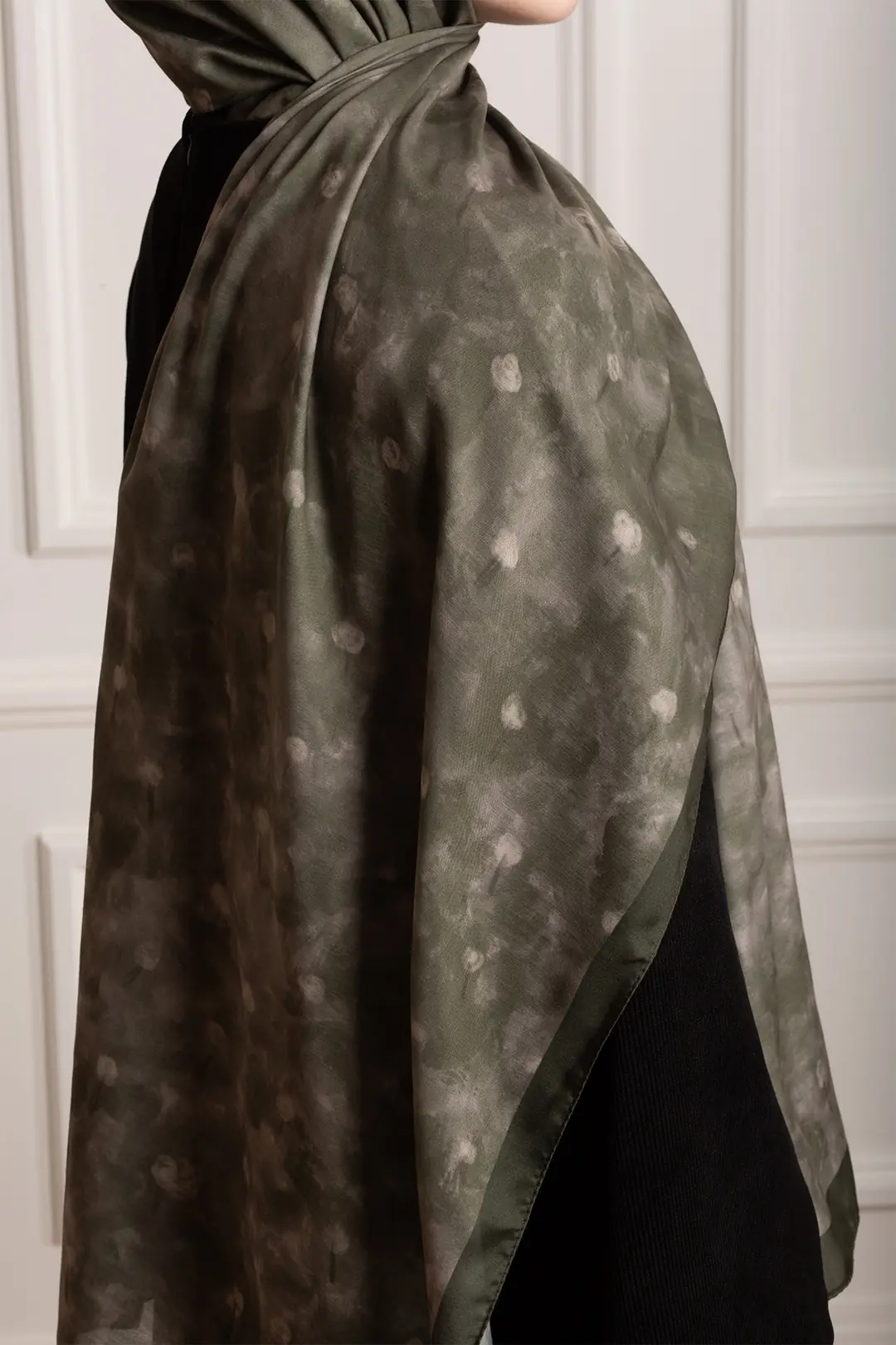 Distant Garden Patterned Soft Shawl, Soft Green 7