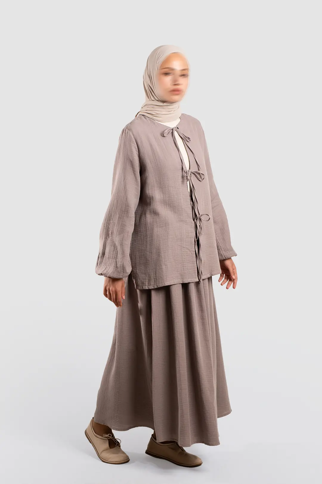 Bağlamalı Müslin Takım Leylak 3