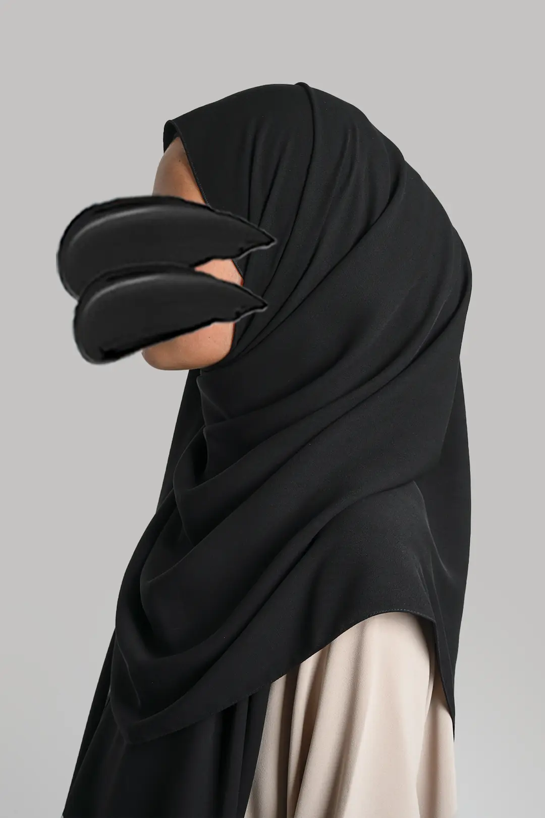 Medine İpeği Soft Şal Siyah 3
