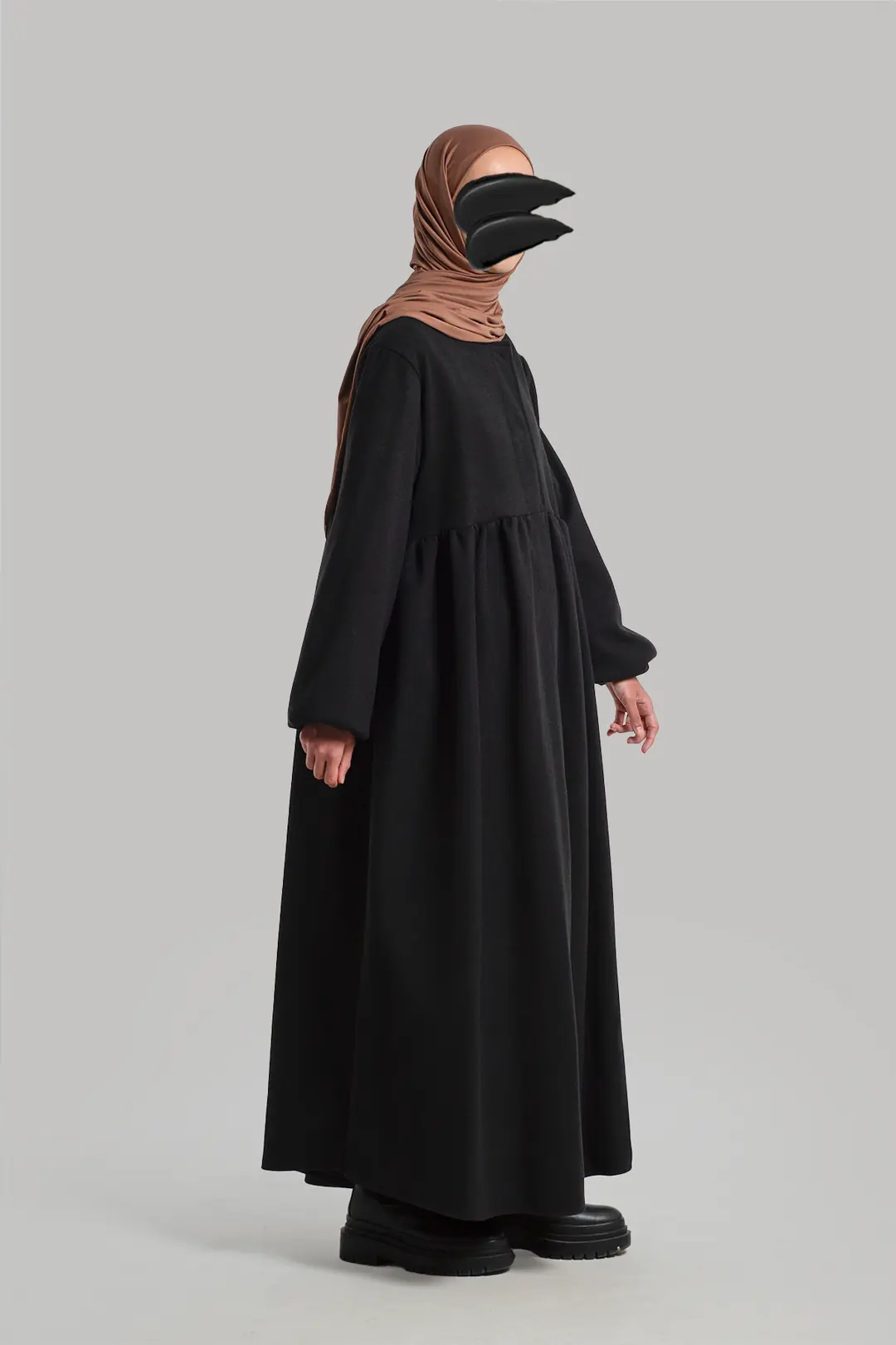 Hijab Kaşe Kaban Siyah 4