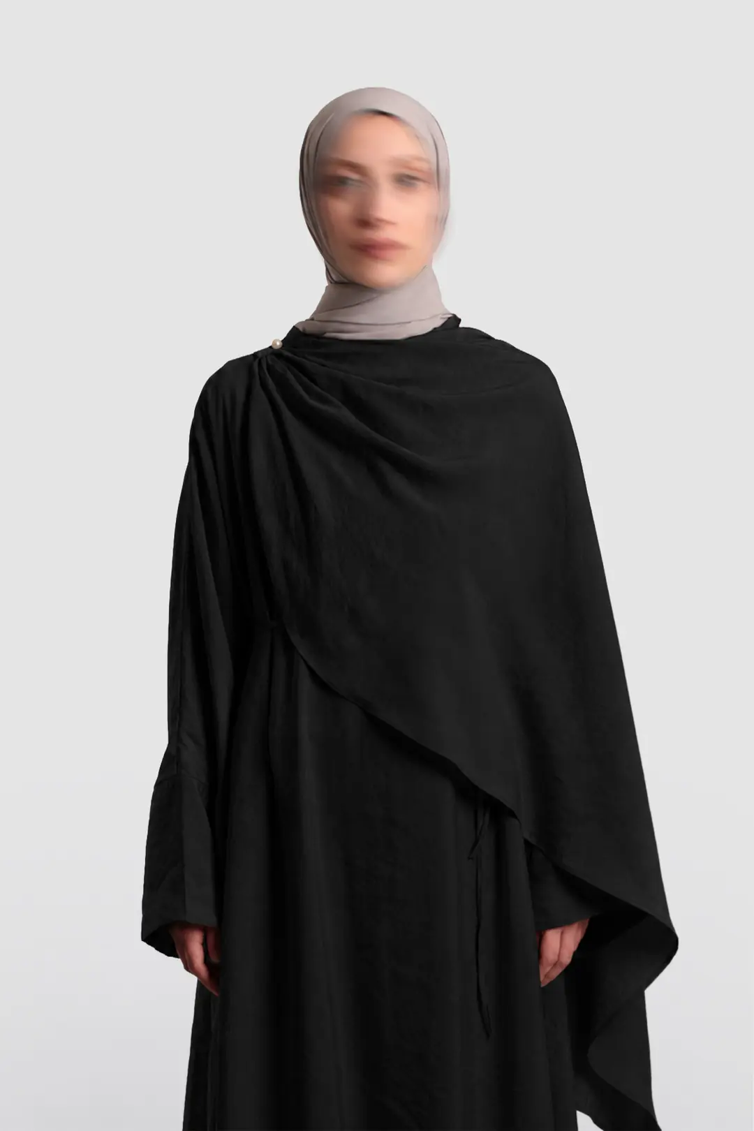 Tak Çıkar Pelerinli Abaya Siyah 3