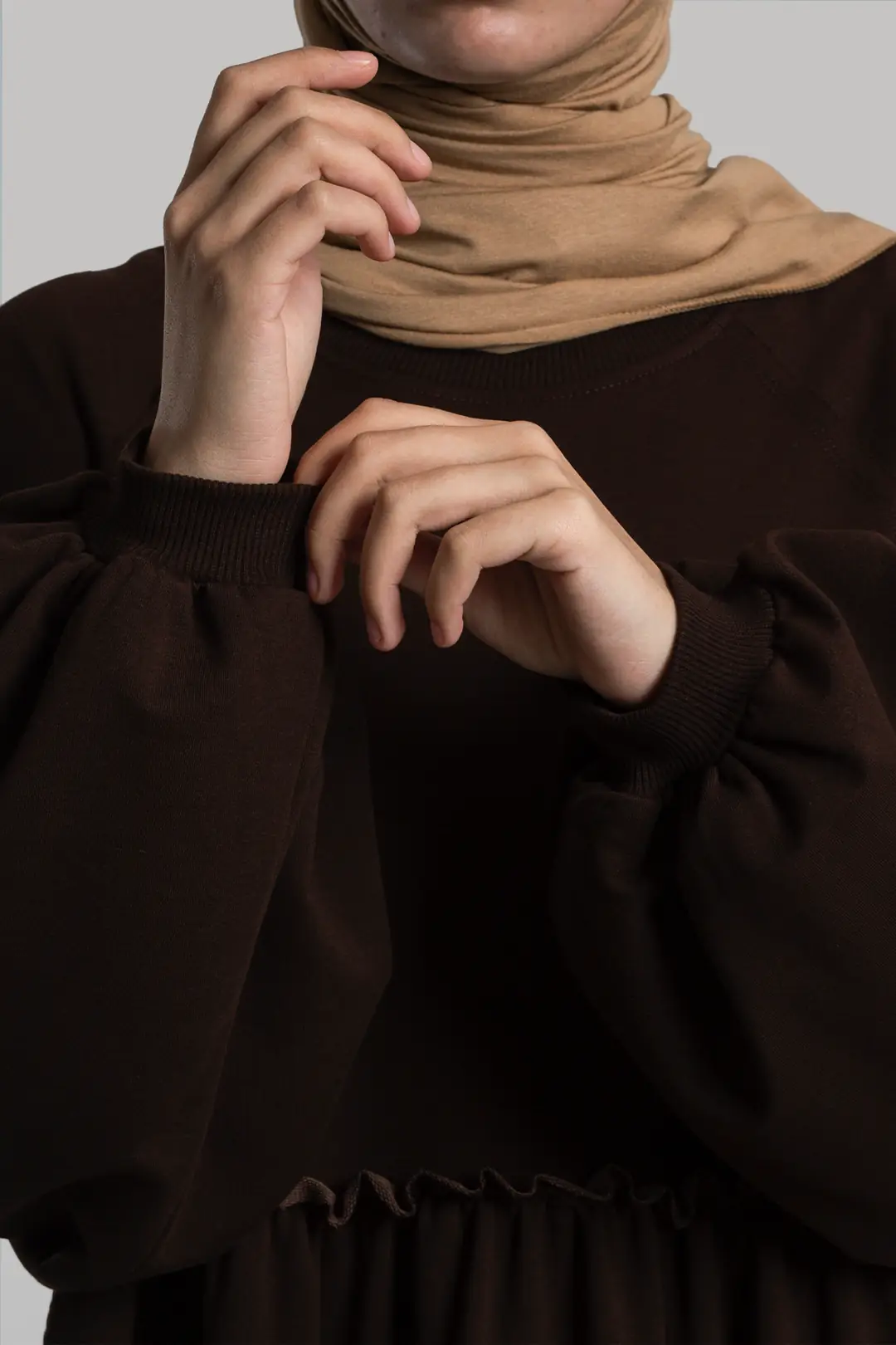 Oversize Sweat Elbise Acı Kahve 4