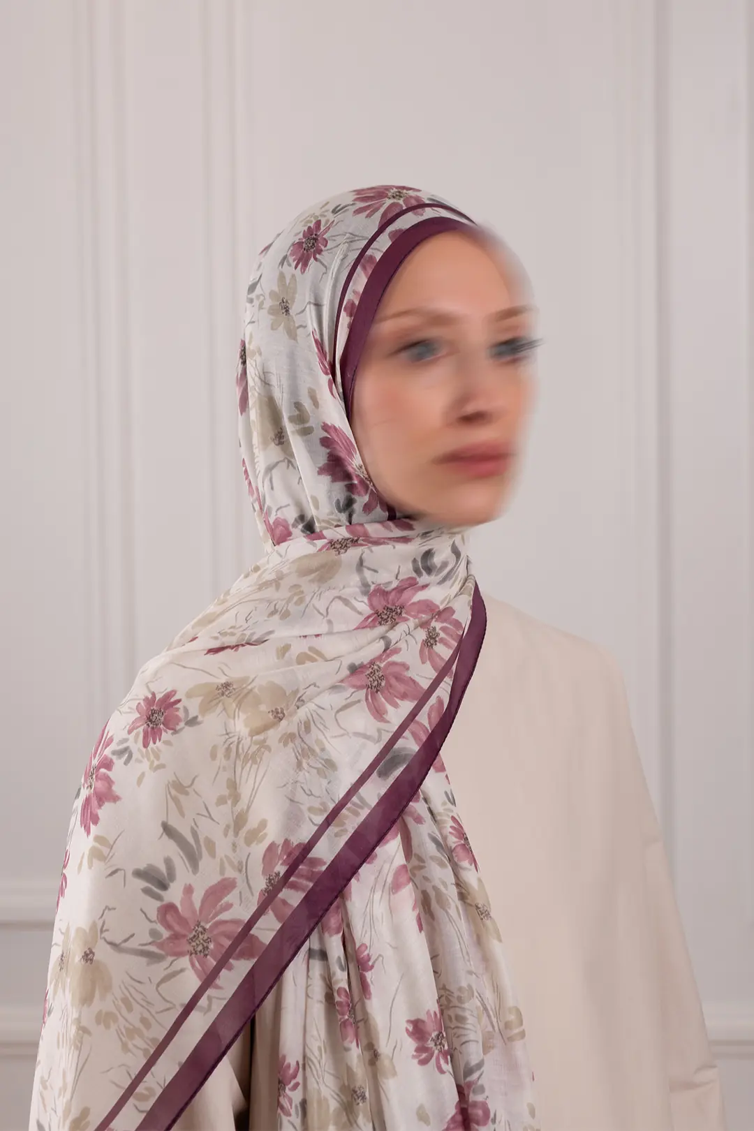 Lalin Desenli Soft Şal Mor 2