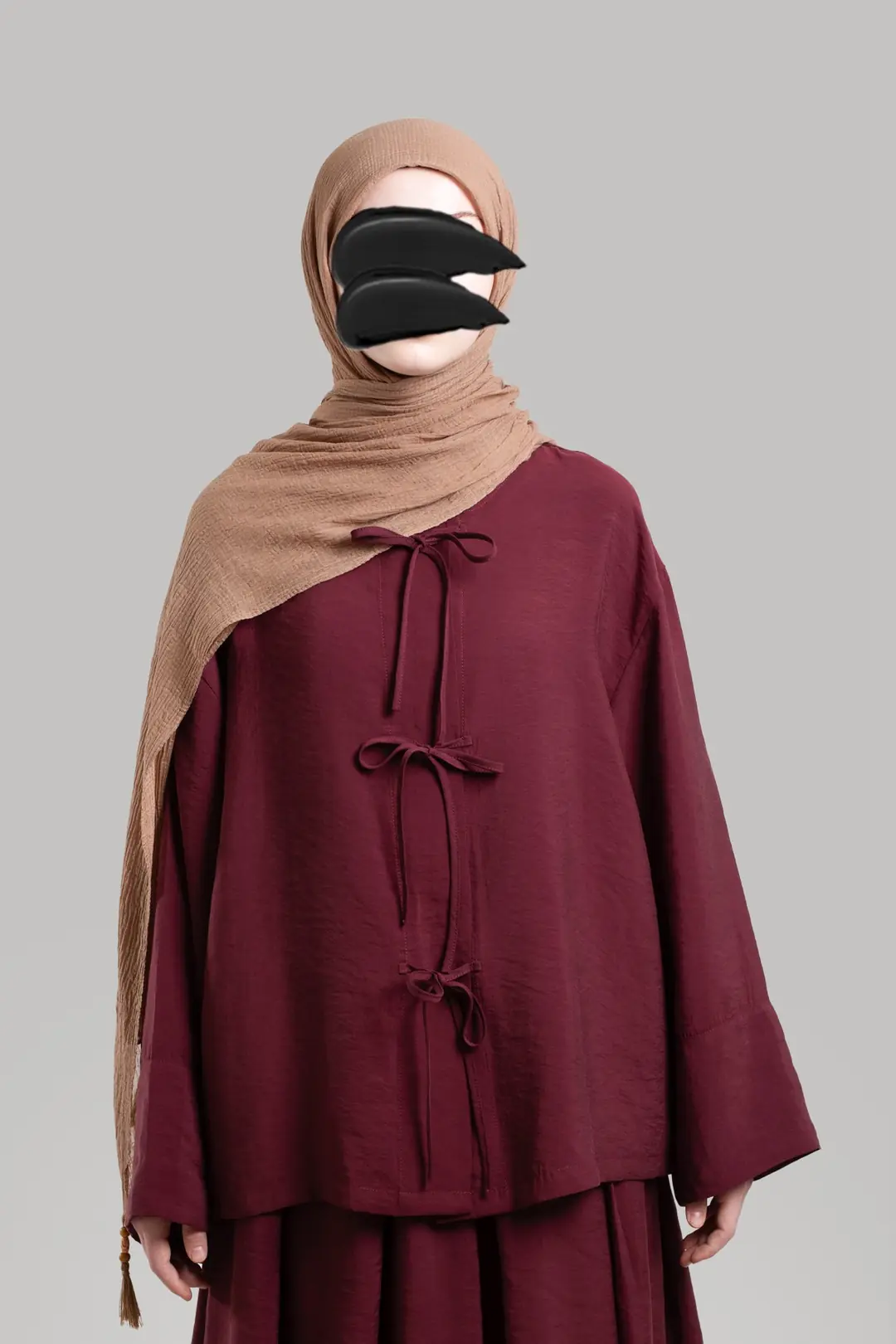 Bağlamalı Modal Bluz Bordo