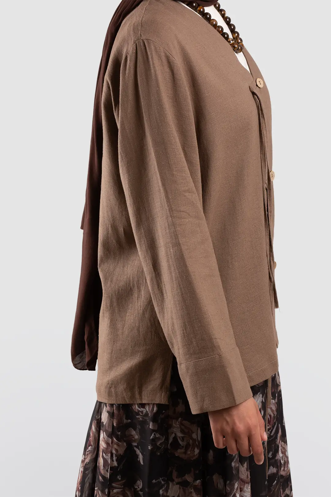 Birit Detaylı Kimono Ceket Kahve 6