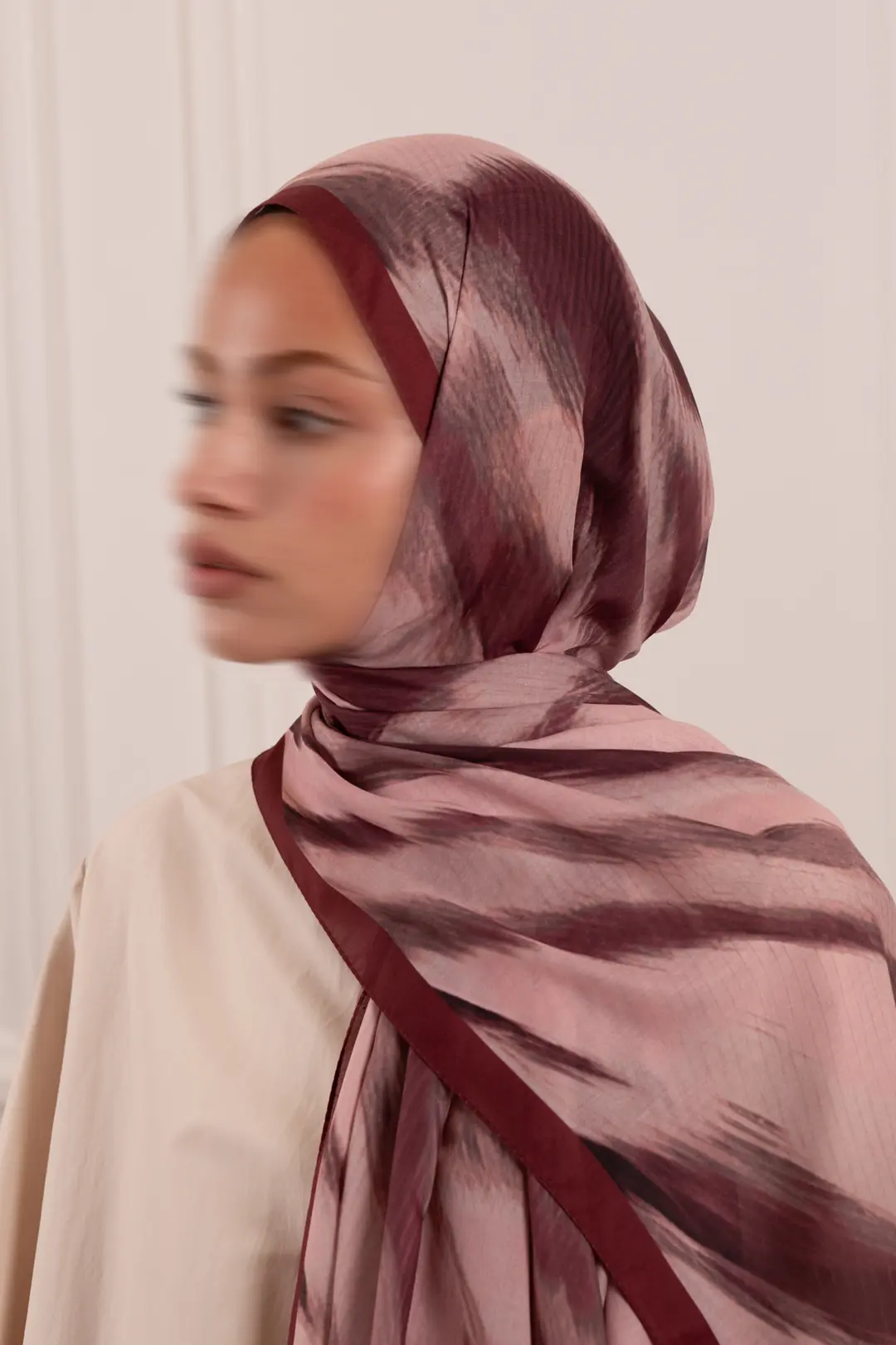Çizgi Desen Desenli Soft Şal Mürdüm 3