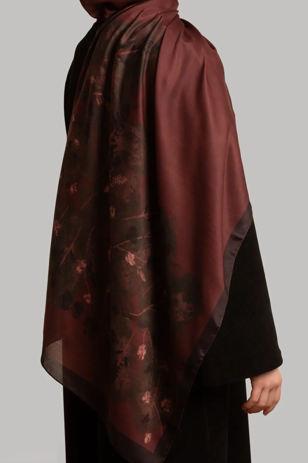 Saklı Vadi Desenli Soft Şal Bordo 7