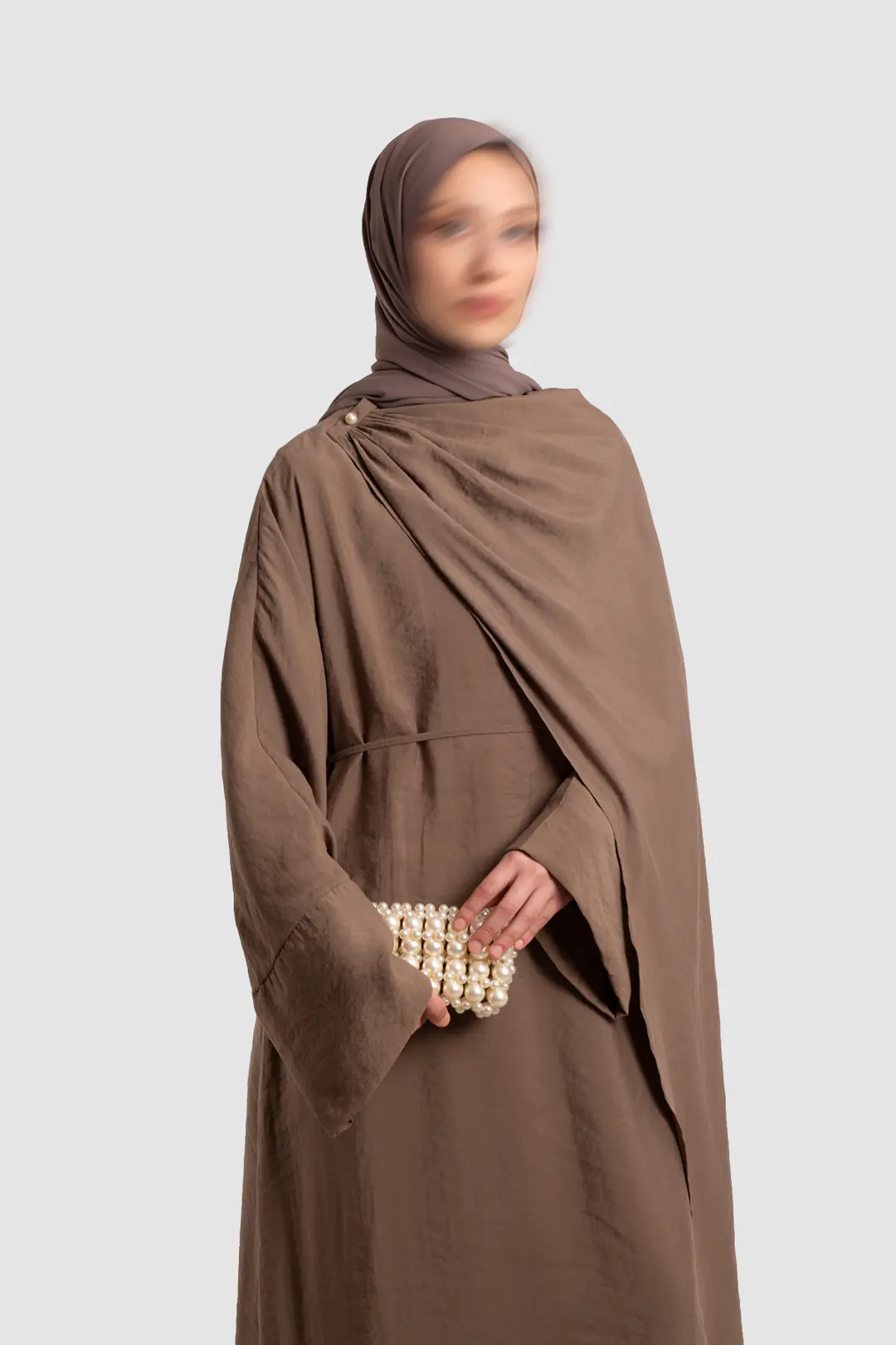 Tak Çıkar Pelerinli Abaya Vizon