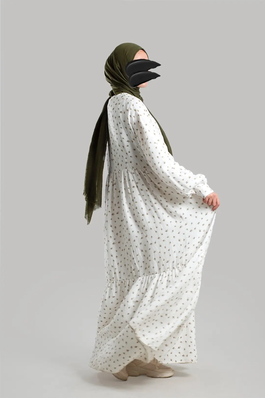 Çiçekli Müslin Elbise - EMX-00089 6