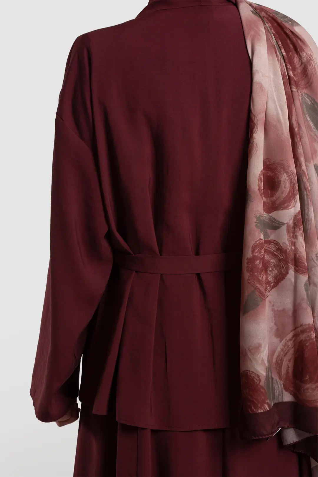 Modal Kimono Jile Elbise Takım Mürdüm 8