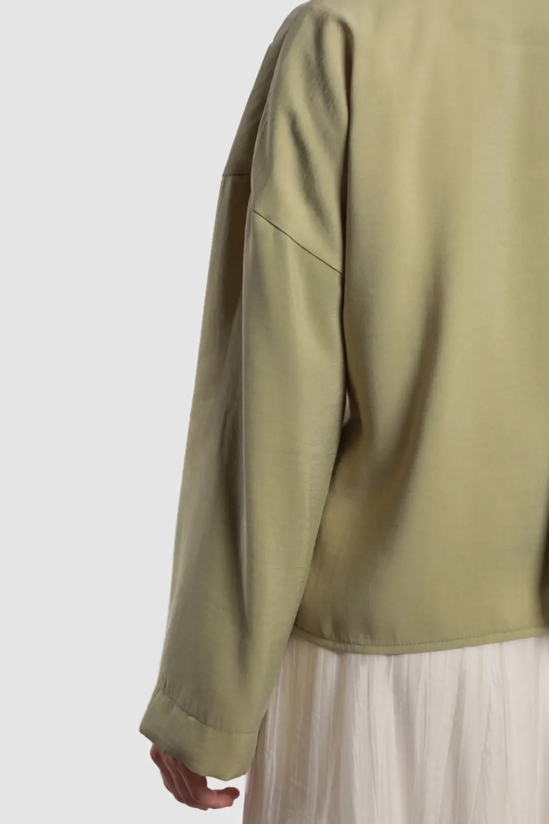 Soft Modal Button-Down Jacket, Sage 3